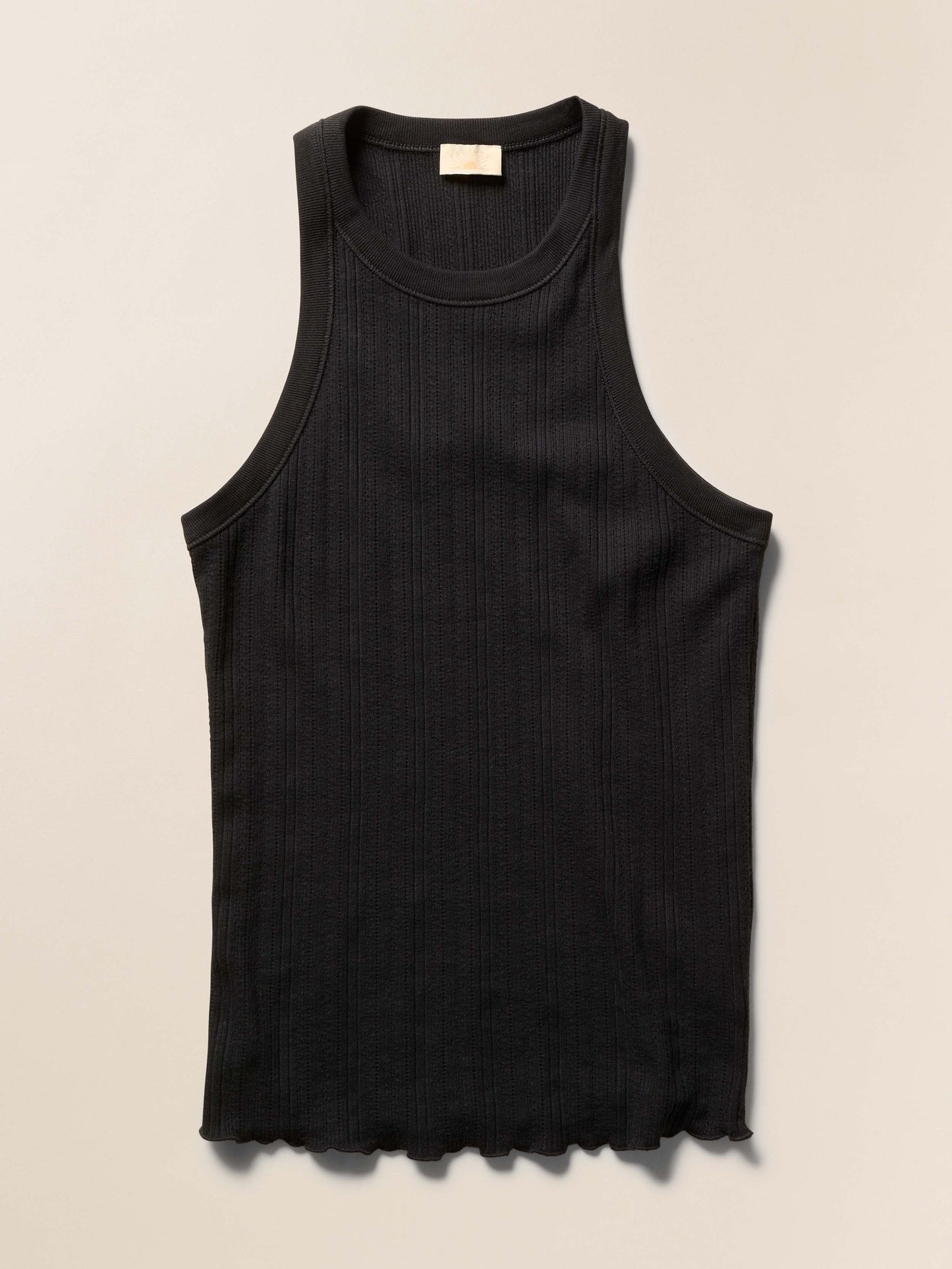 Paradise Pointelle Tank - Black