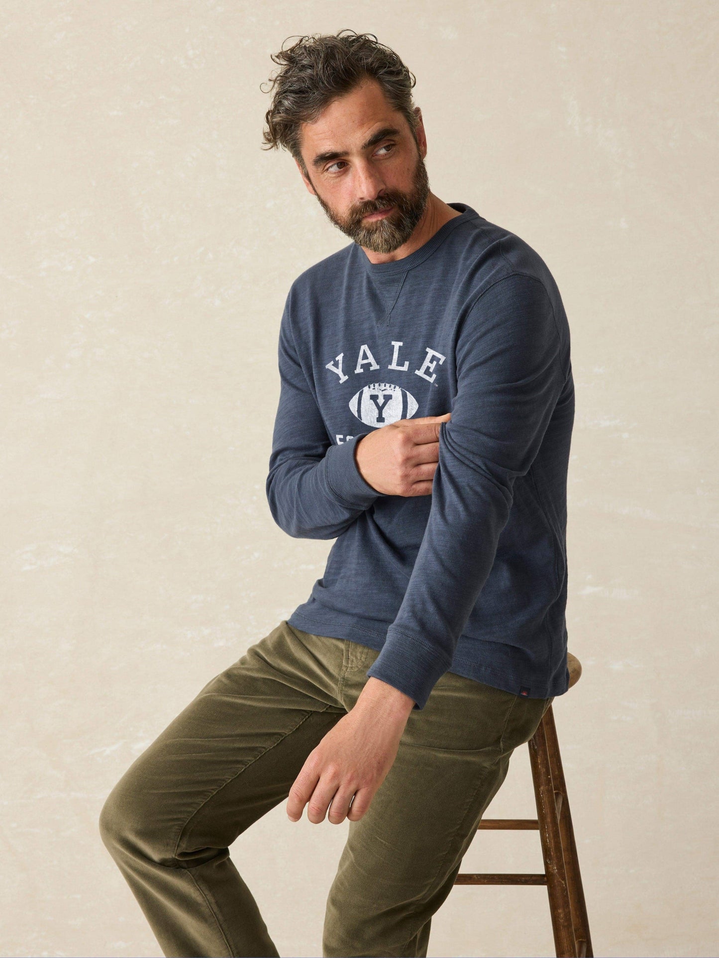 Yale Sunwashed Organic Crew - Blue Nights