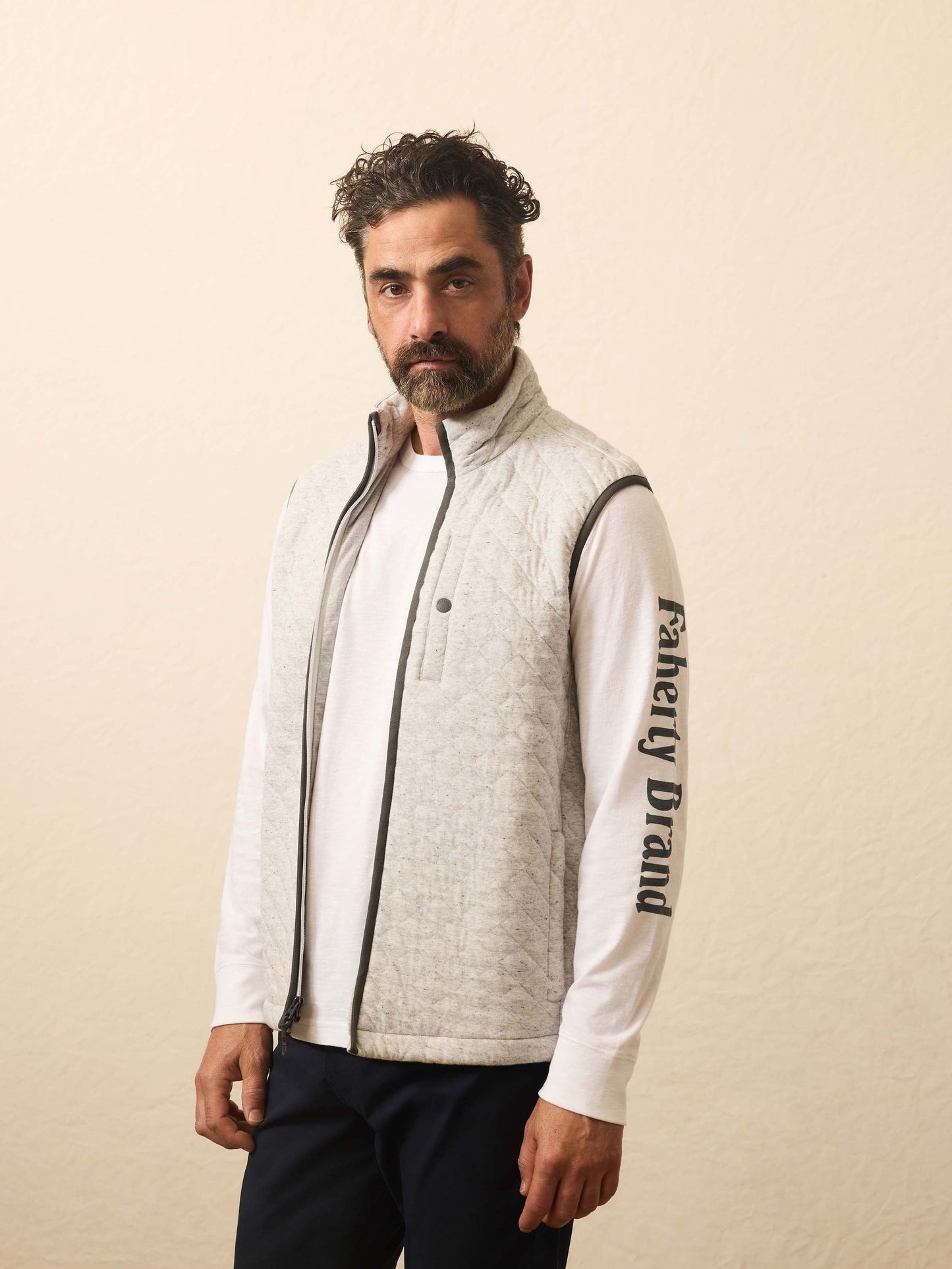 Epic Quilted Fleece Vest - Ivory Peak Heather