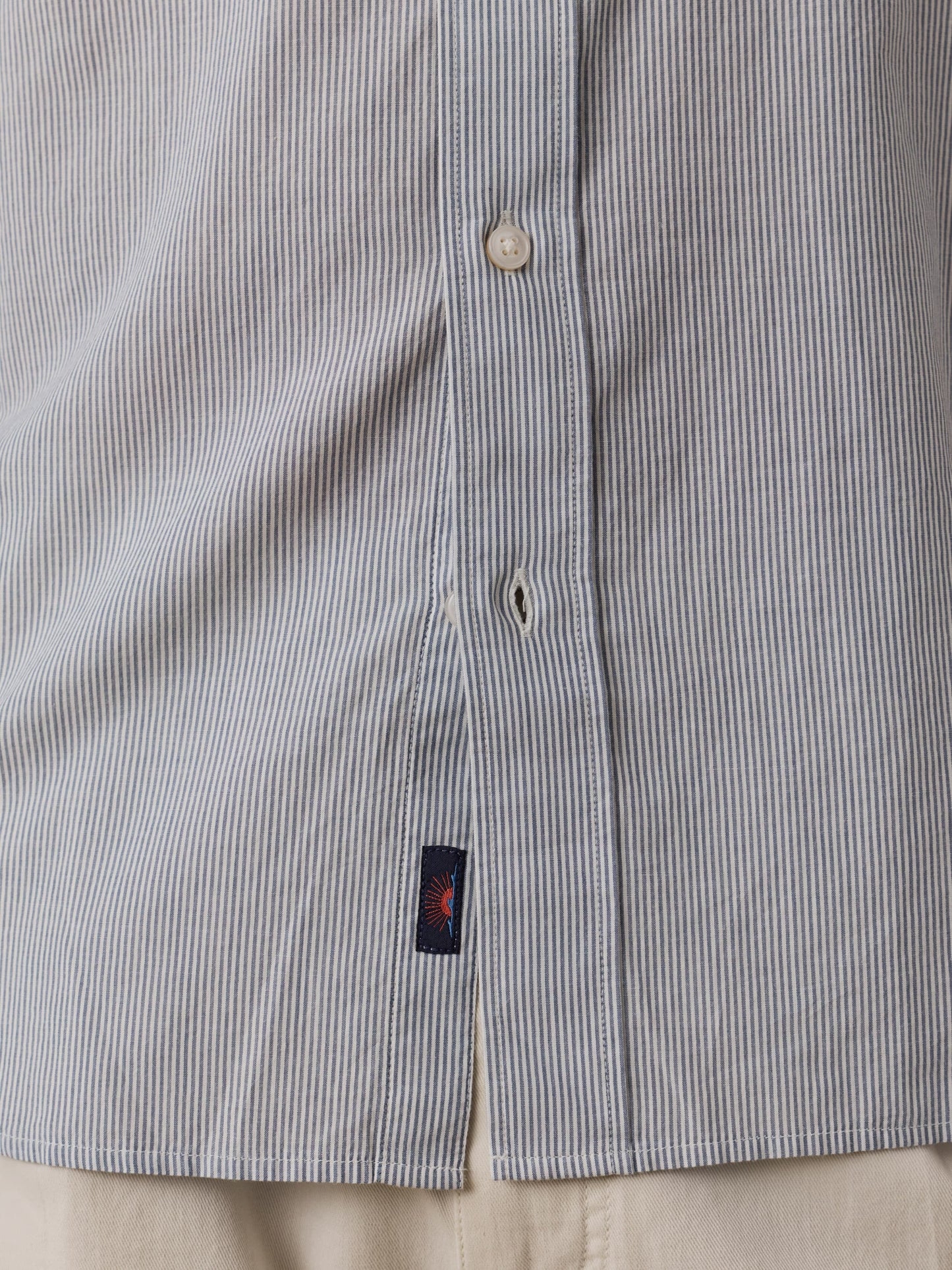 Long-Sleeve Weightless Cotton Shirt - Ivory Lake Stripe