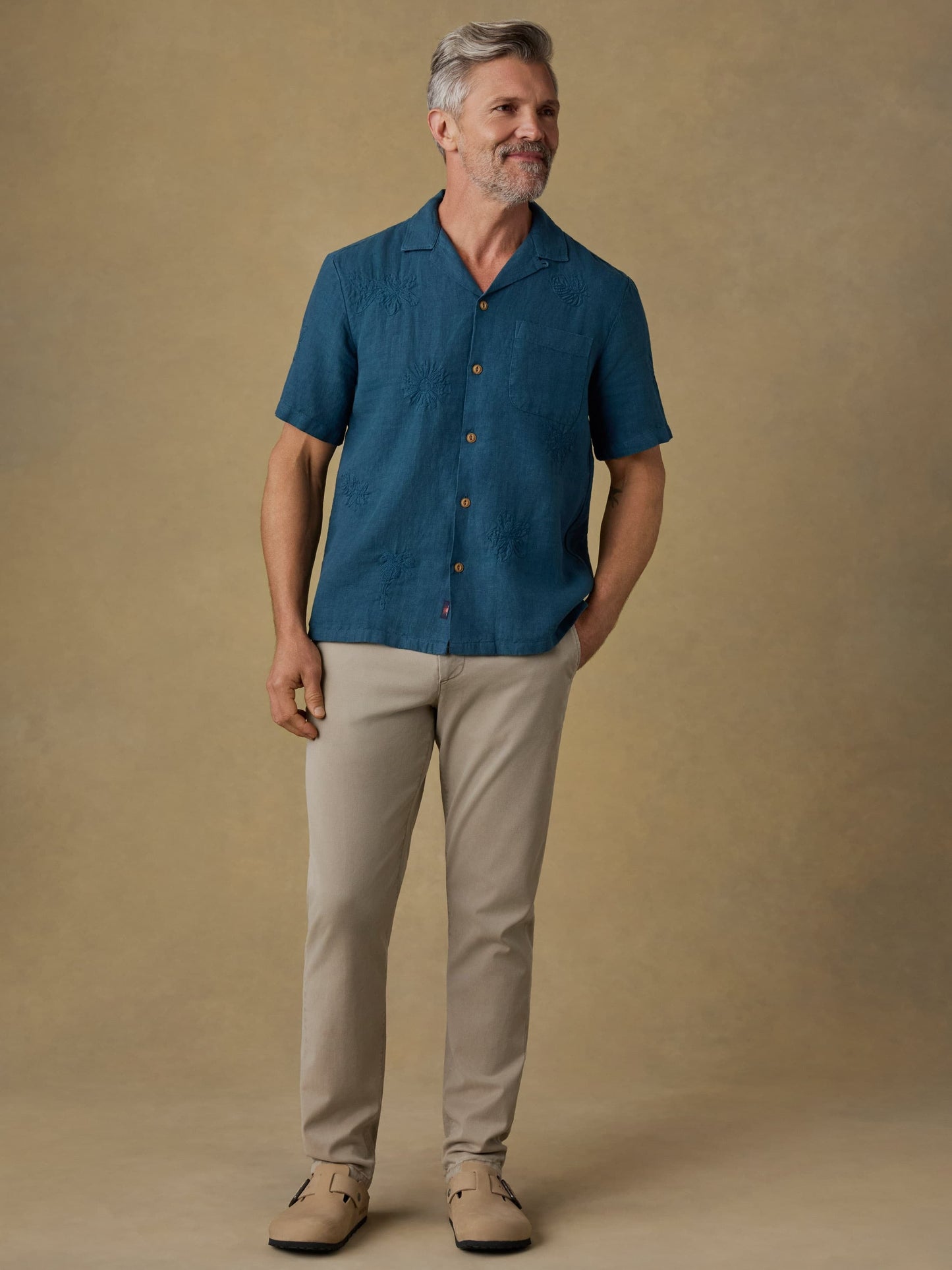 Short-Sleeve Embroidered Shirt - Pacific Tides
