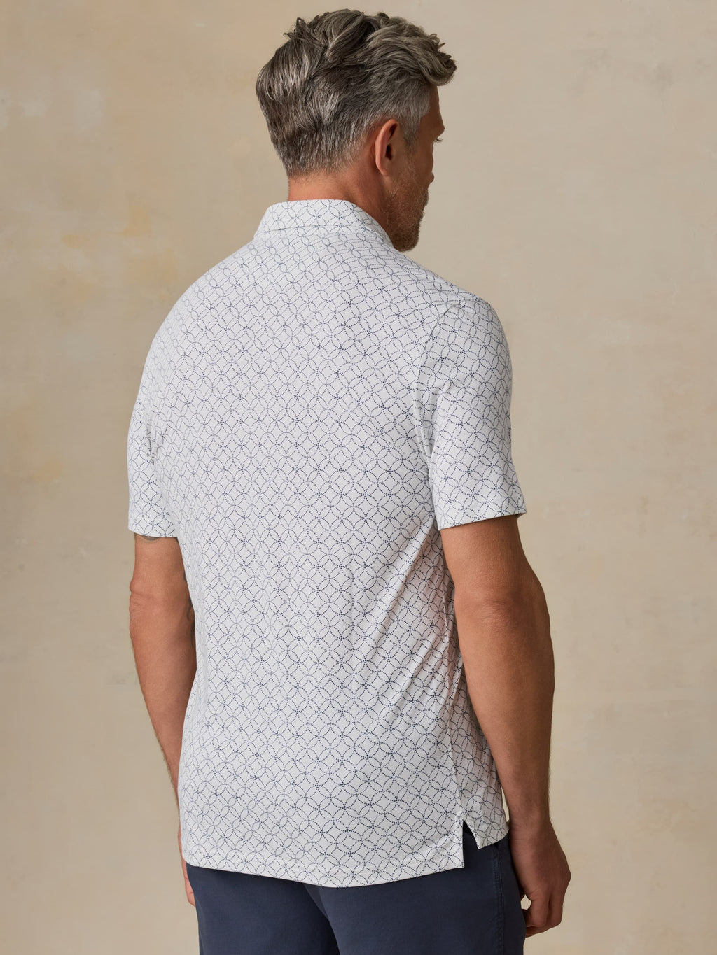Short-Sleeve MovementTM Pique Polo - Ivory Blue Moonlight