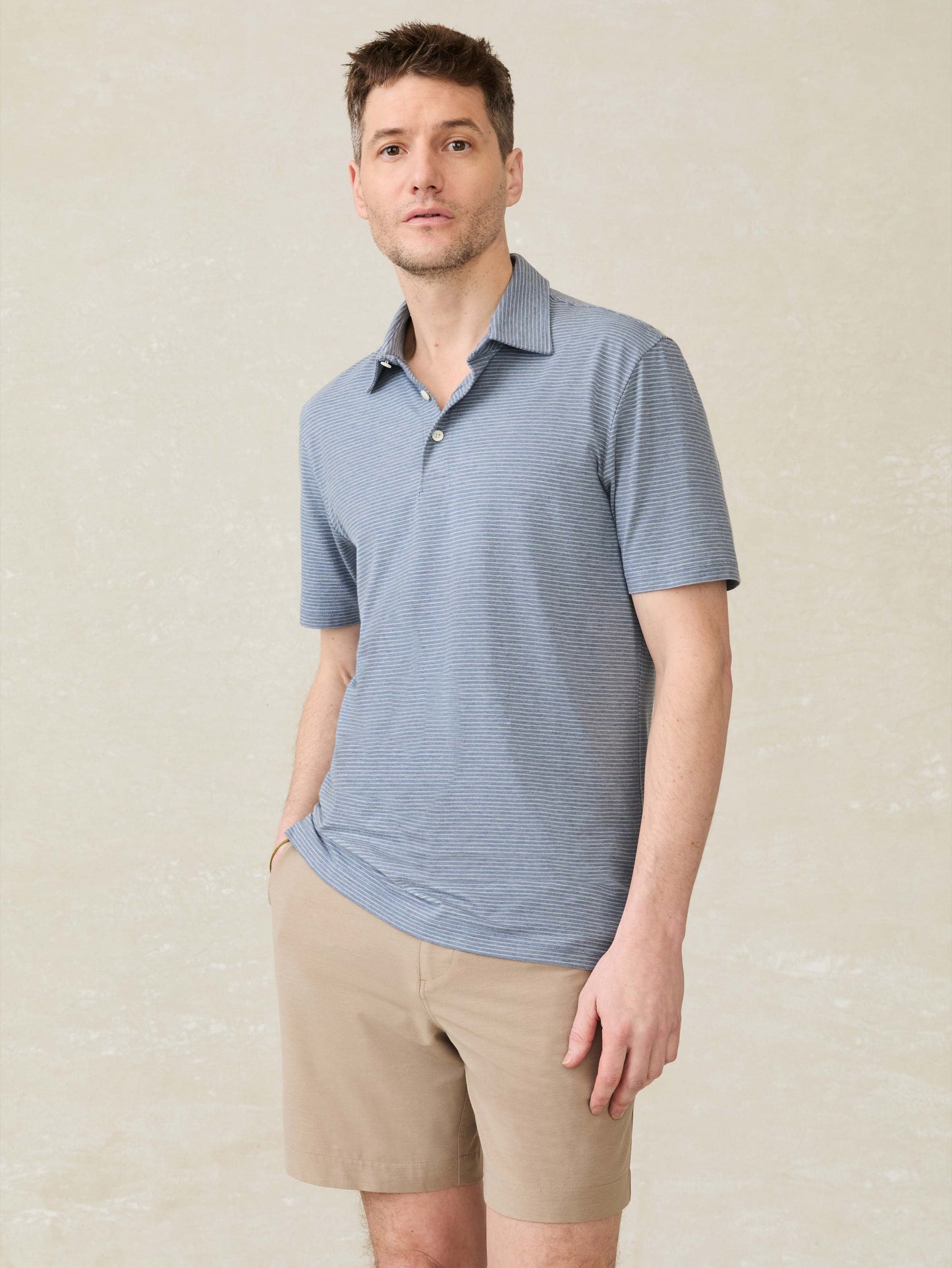 Short-Sleeve MovementTM Polo - Azure Beach Stripe