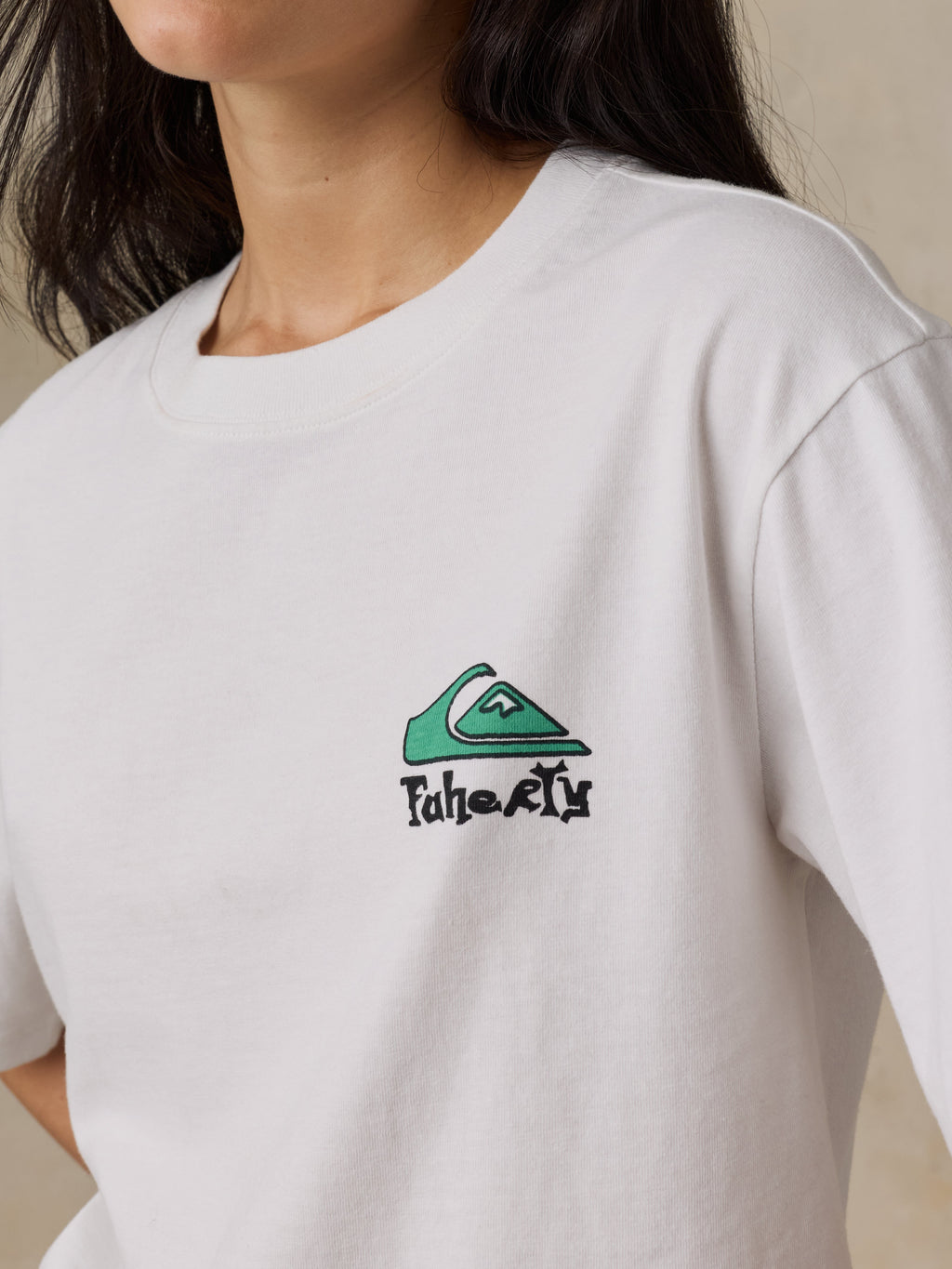 Faherty x Quiksilver Graphic Tee - White