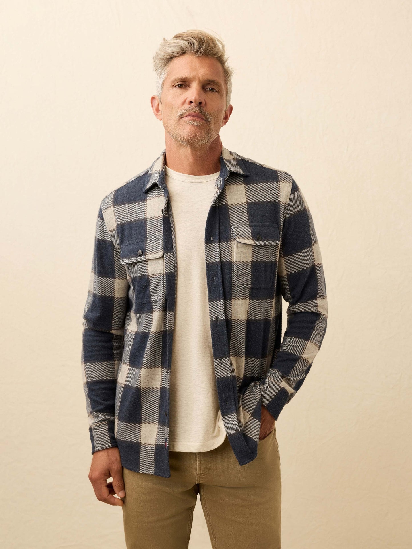LegendTM Sweater Shirt - Navy Cloud Plaid