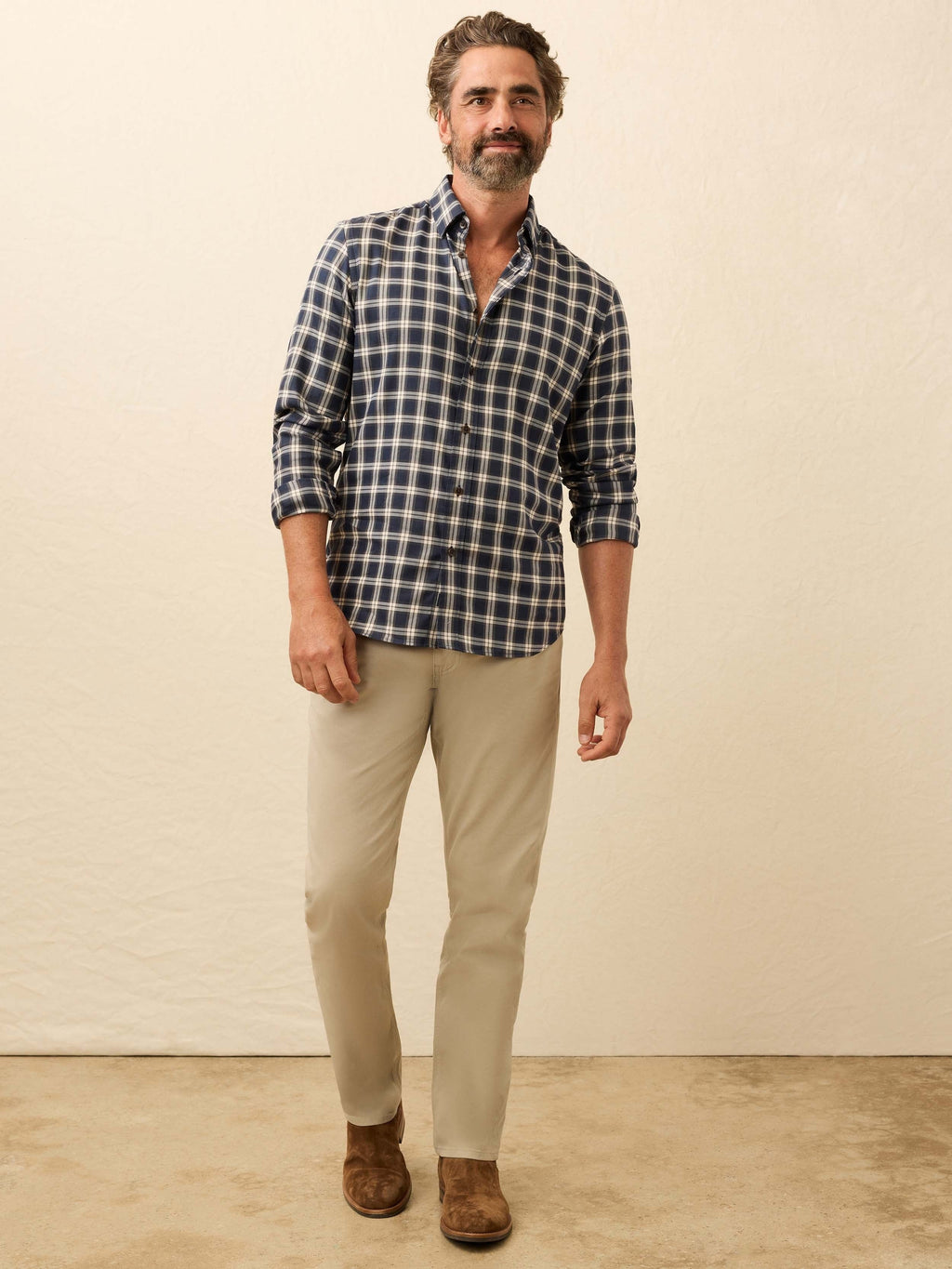 Soft Twill MovementTM Shirt - Navy Smoke Plaid