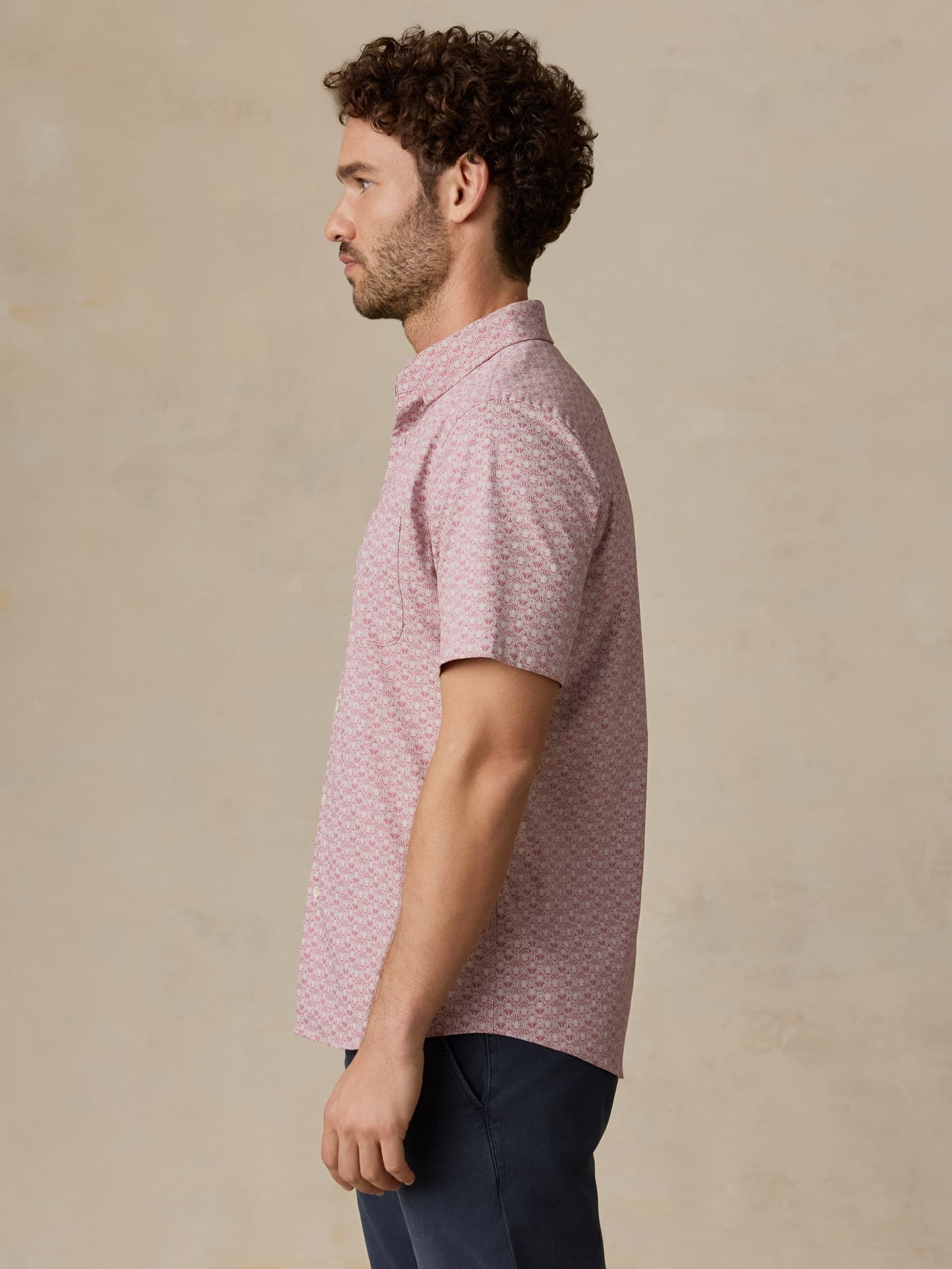 Short-Sleeve MovementTM Monterey Shirt - Rose Palm Mosaic