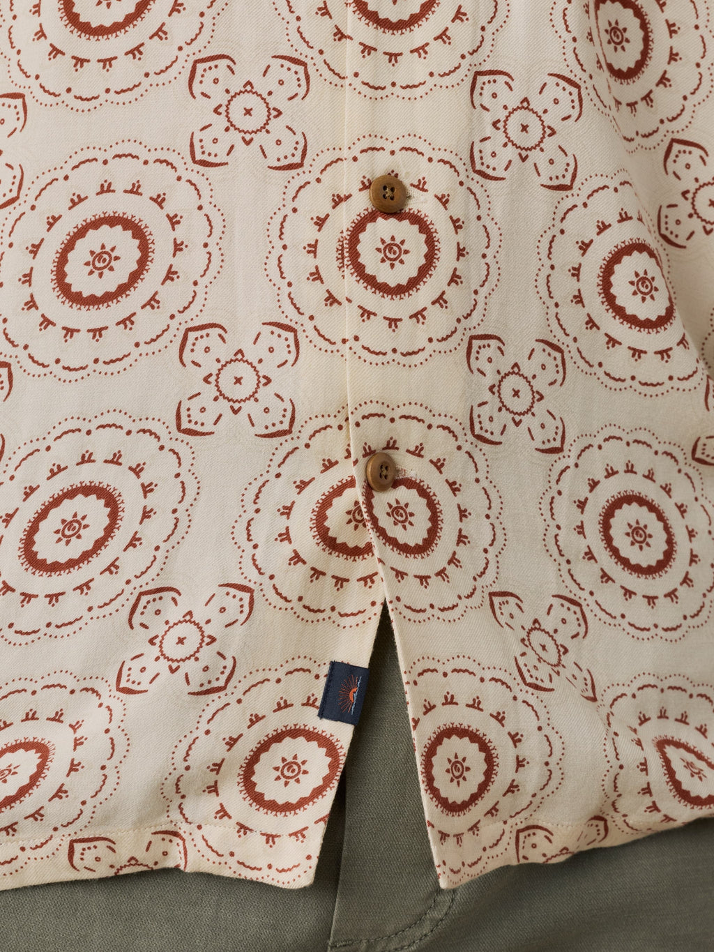 Short-Sleeve Bali Camp Shirt - Cream Sunburst Bloom