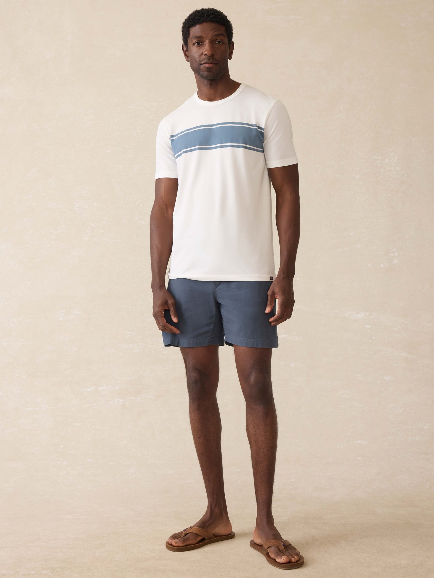 Short-Sleeve Shorelite UPF Tee - White Surf Stripe
