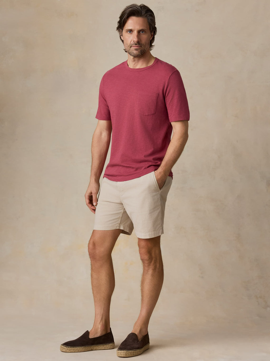 Sunwashed Regenerative Pocket Tee - Gulf Red