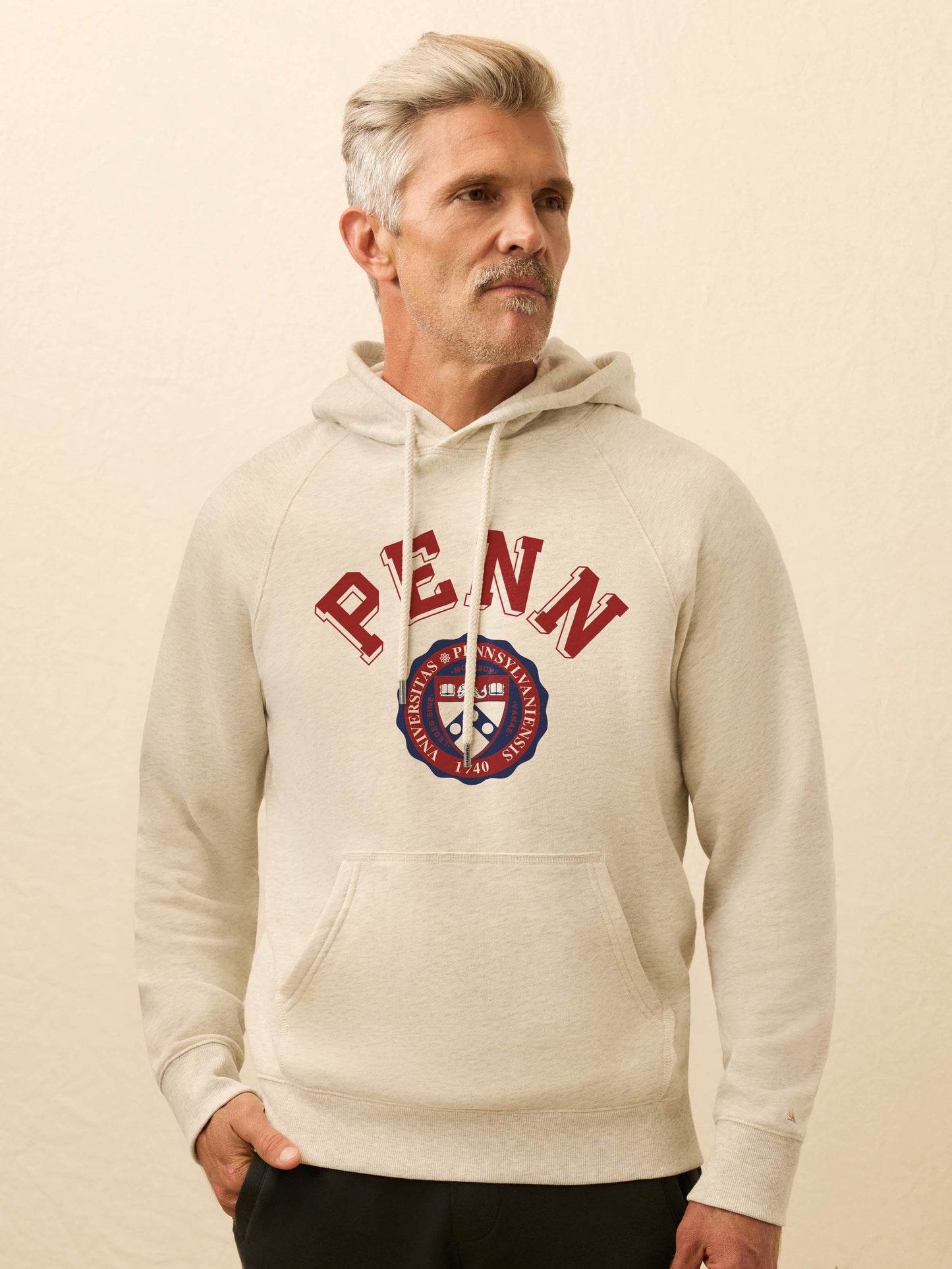 University of Pennsylvania High Standard Fleece Hoodie - Antique Ivory Heather