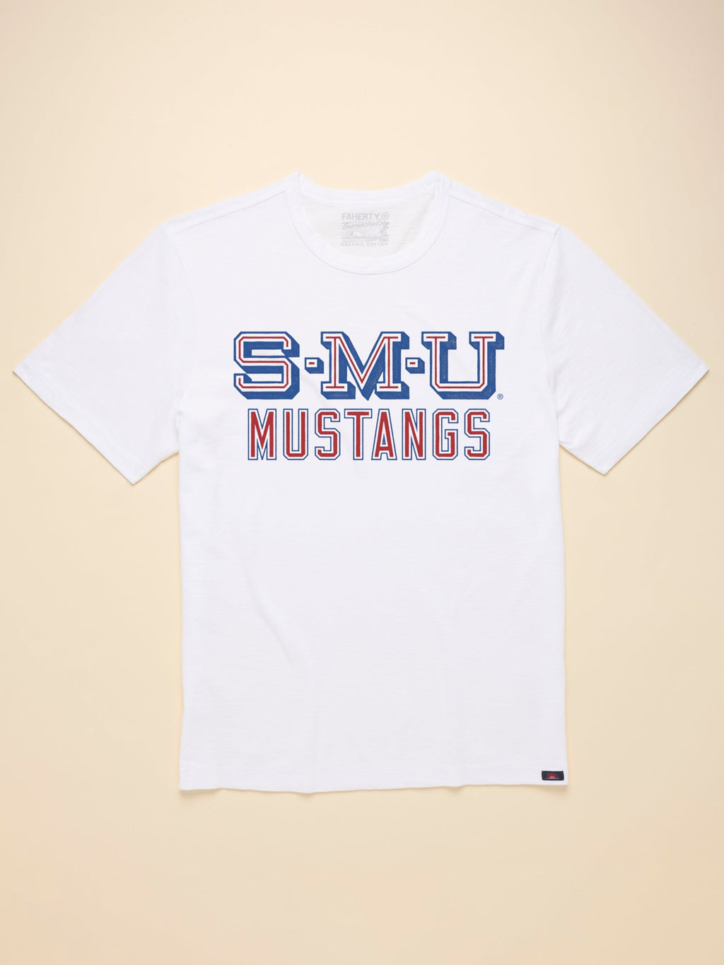 Southern Methodist University Sunwashed Pocket Tee - White