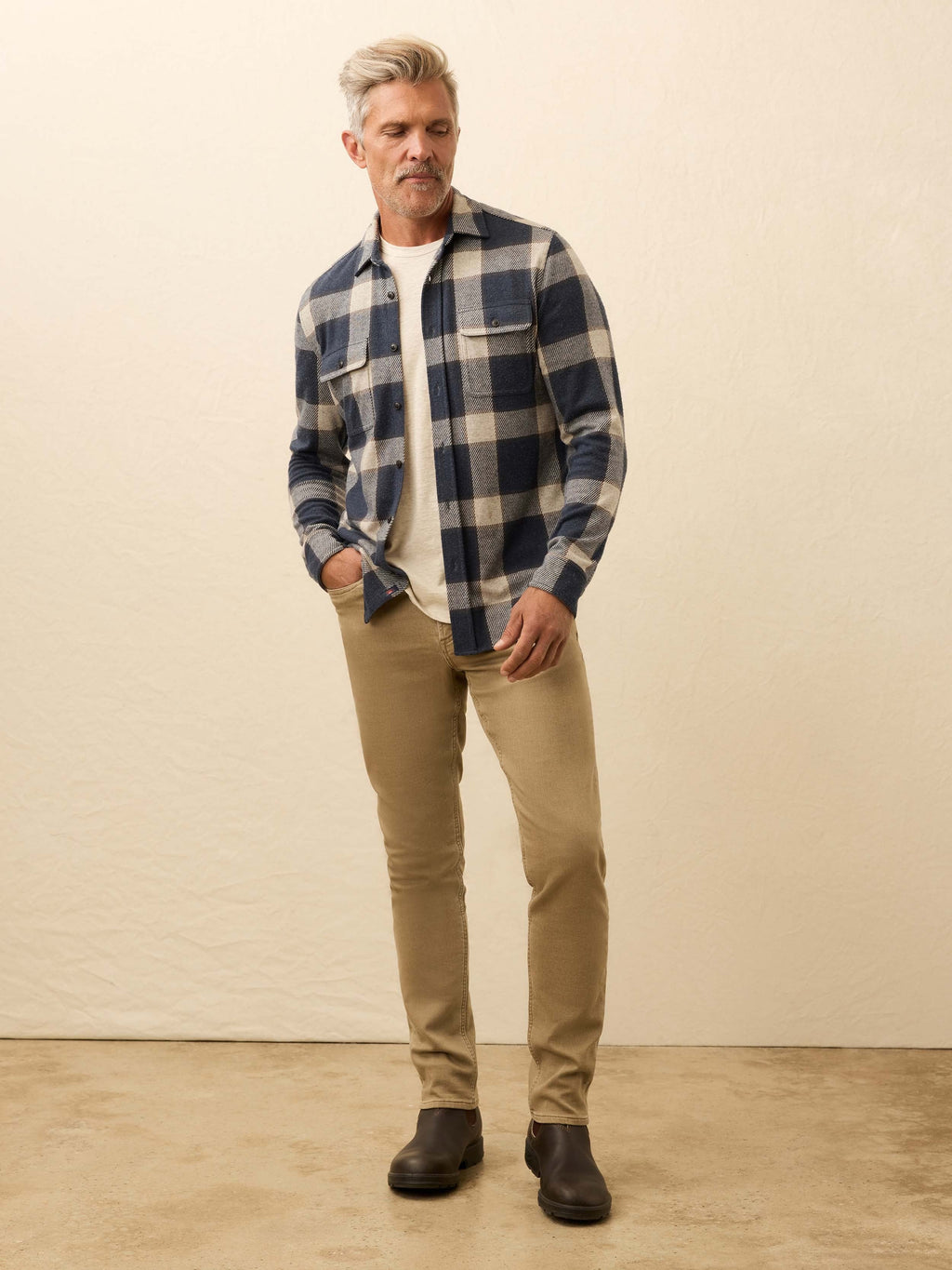 LegendTM Sweater Shirt - Navy Cloud Plaid