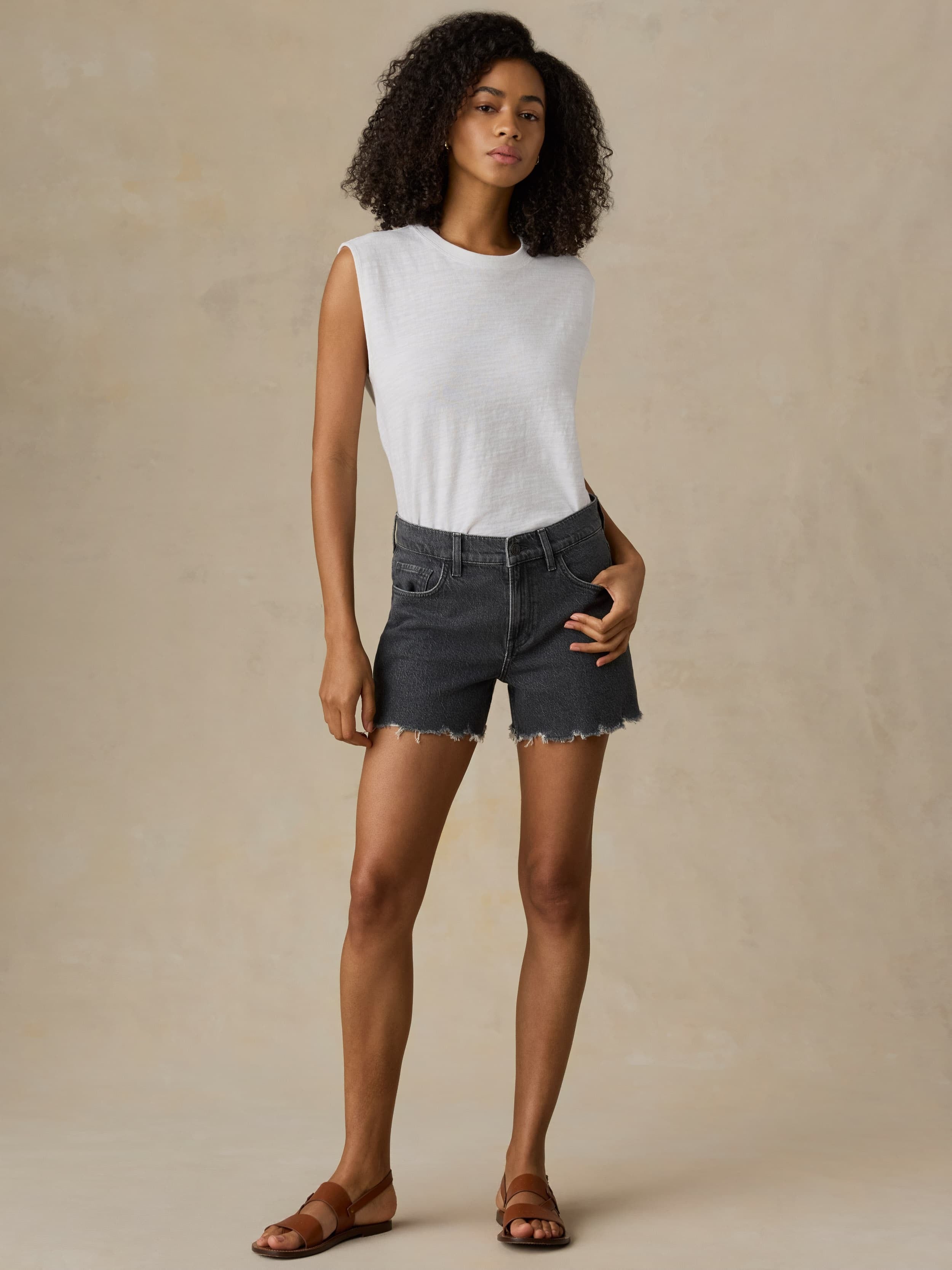 Sunwashed Slub Muscle Tank - White