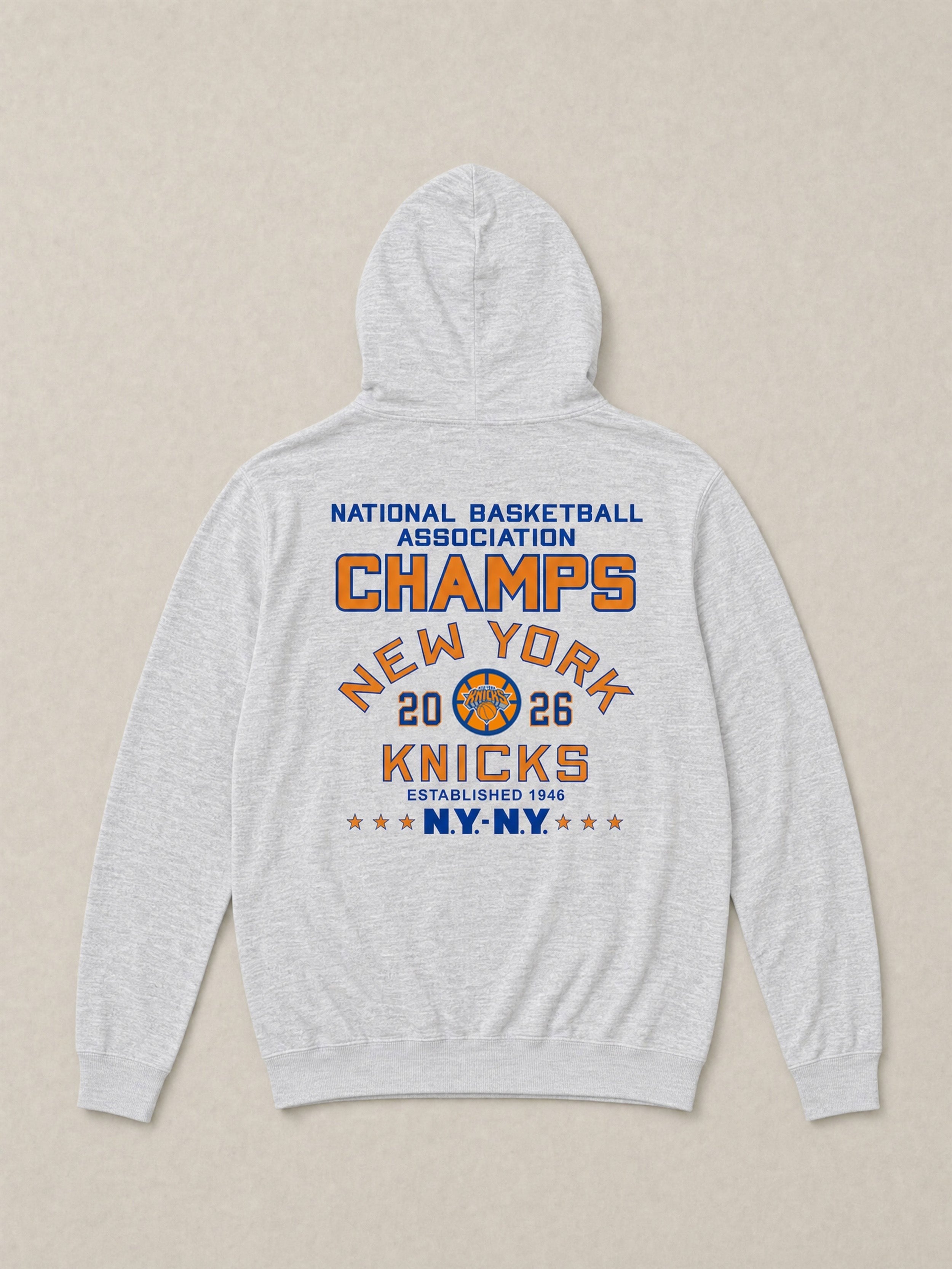 NY Knicks Sunwashed Organic Hoodie - Light Grey Heather