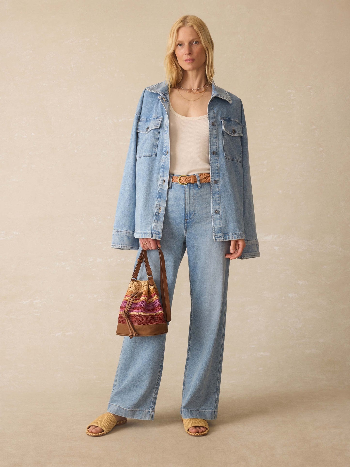 Linen Denim Jacket - Summer Seas Wash