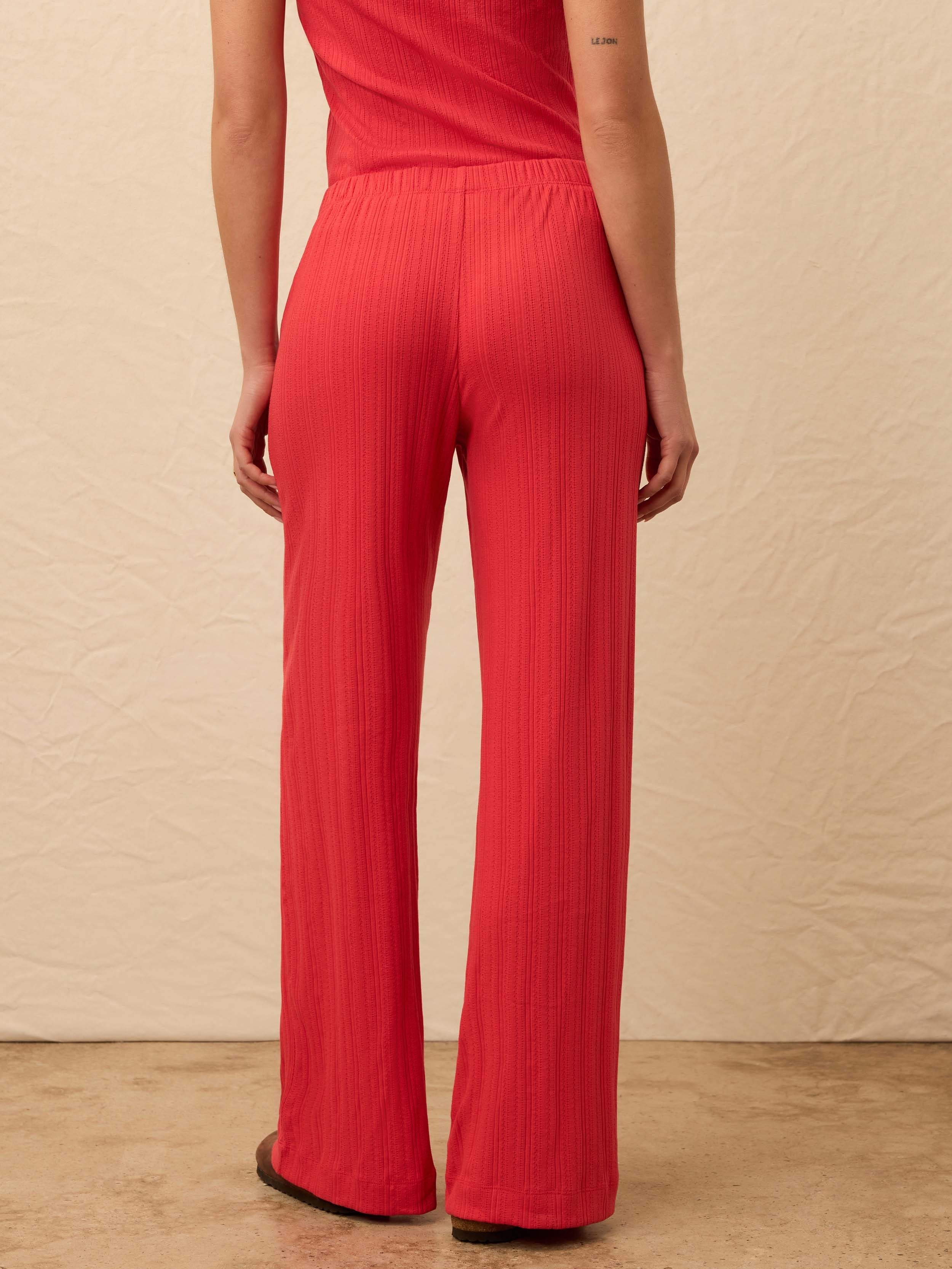 Paradise Pointelle Pant - Tomato