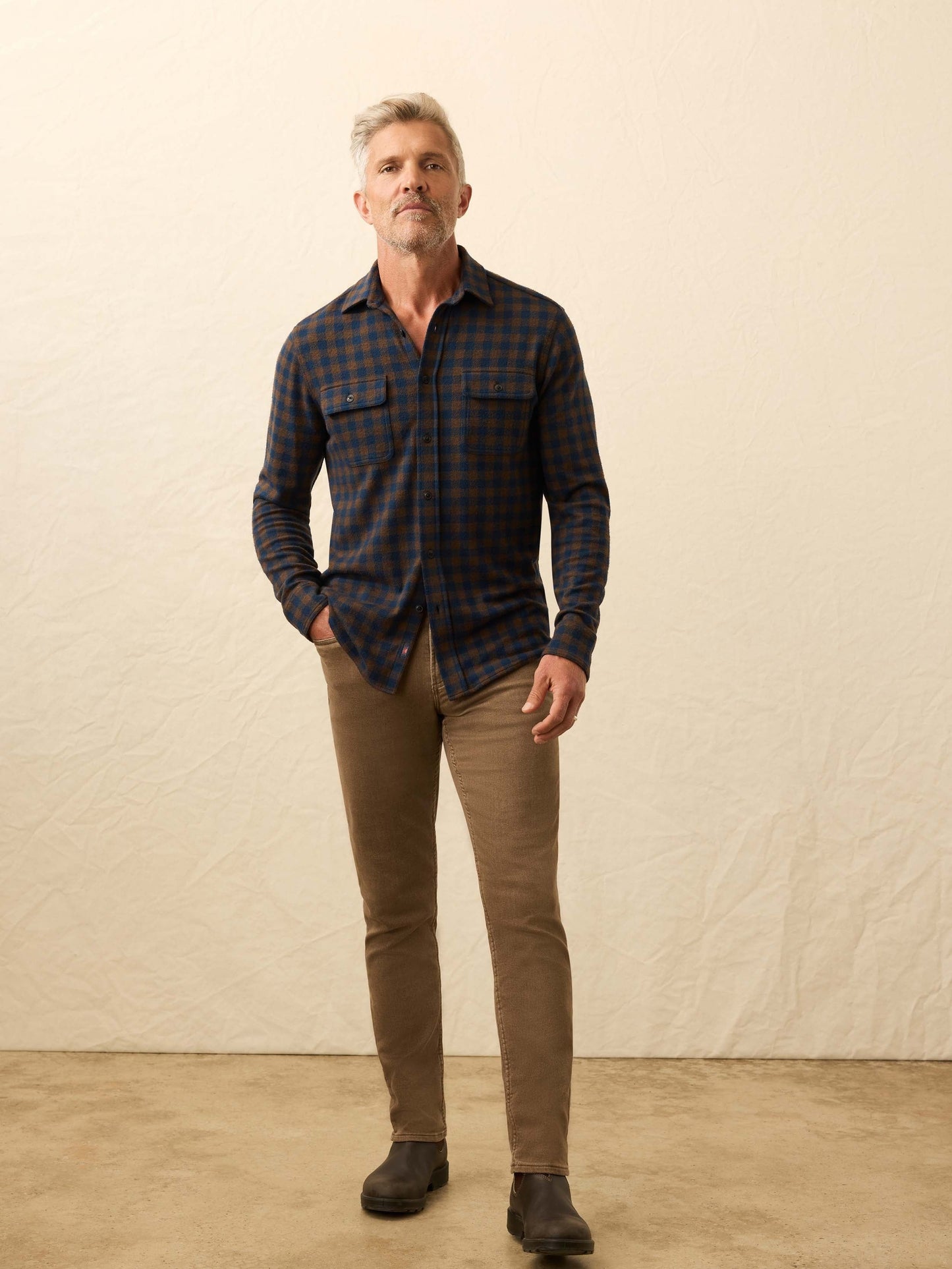 LegendTM Sweater Shirt - Navy Woodland Check