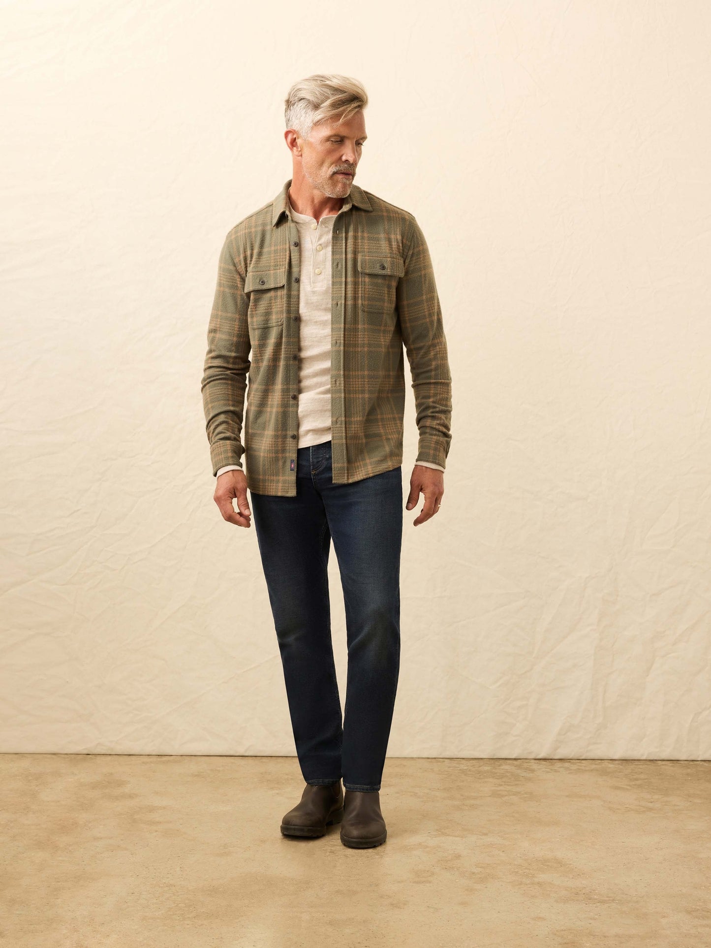 LegendTM Sweater Shirt - Woodland Olive Plaid