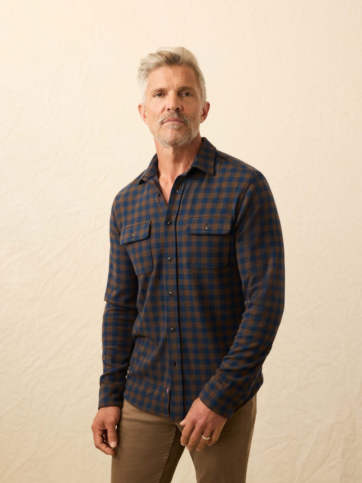 LegendTM Sweater Shirt - Navy Woodland Check