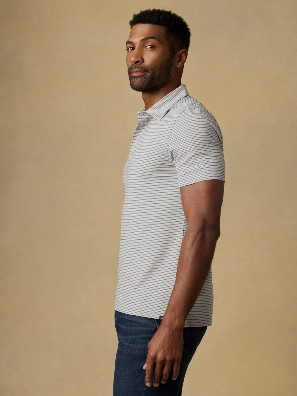 Short-Sleeve MovementTM Polo - Dark Cloud Stripe