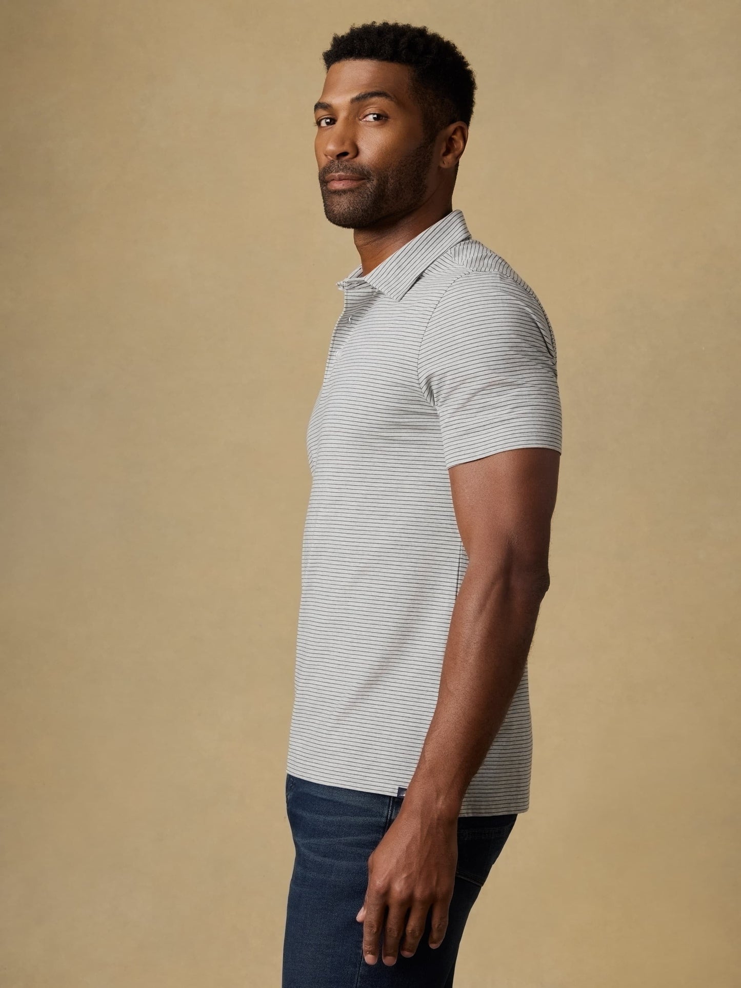 Short-Sleeve MovementTM Polo - Dark Cloud Stripe
