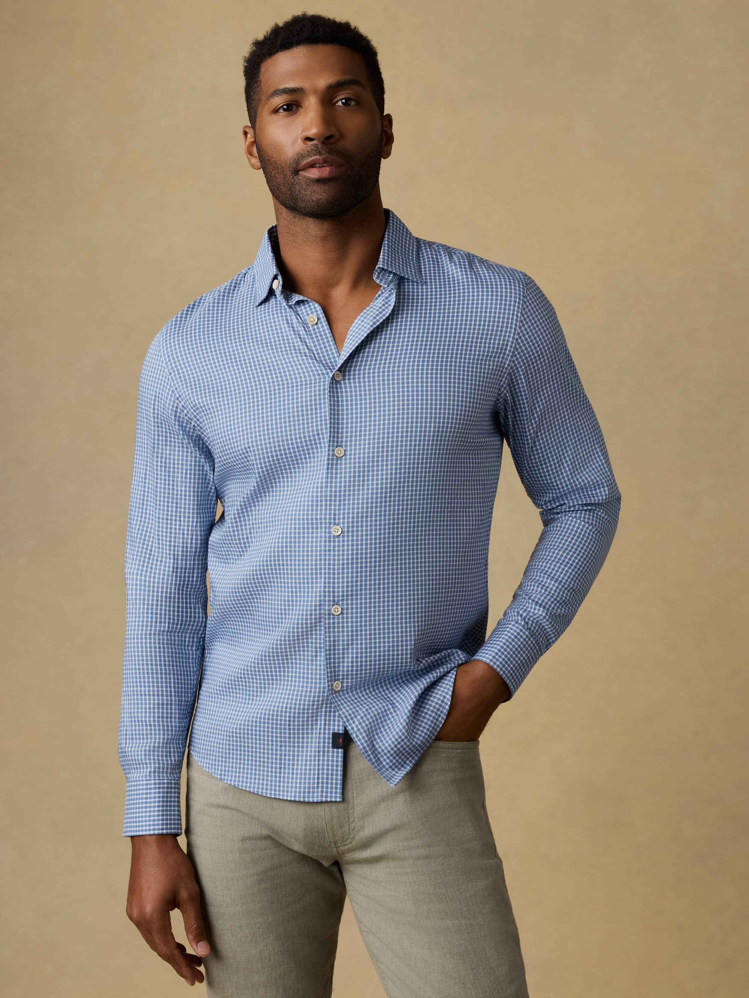 MovementTM Monterey Shirt - White Blue Check