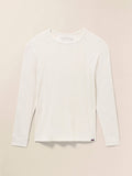 Long-Sleeve Cloud Waffle Crew - Ivory Heather