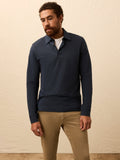 Long-Sleeve MovementTM Pique Polo - Harbor Night Heather
