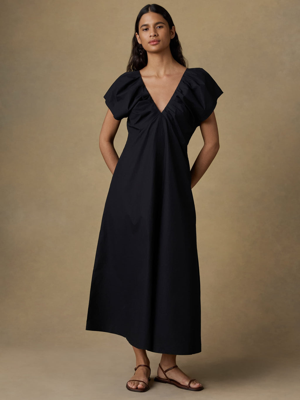 Coastal Poplin Bondhi Dress - Black