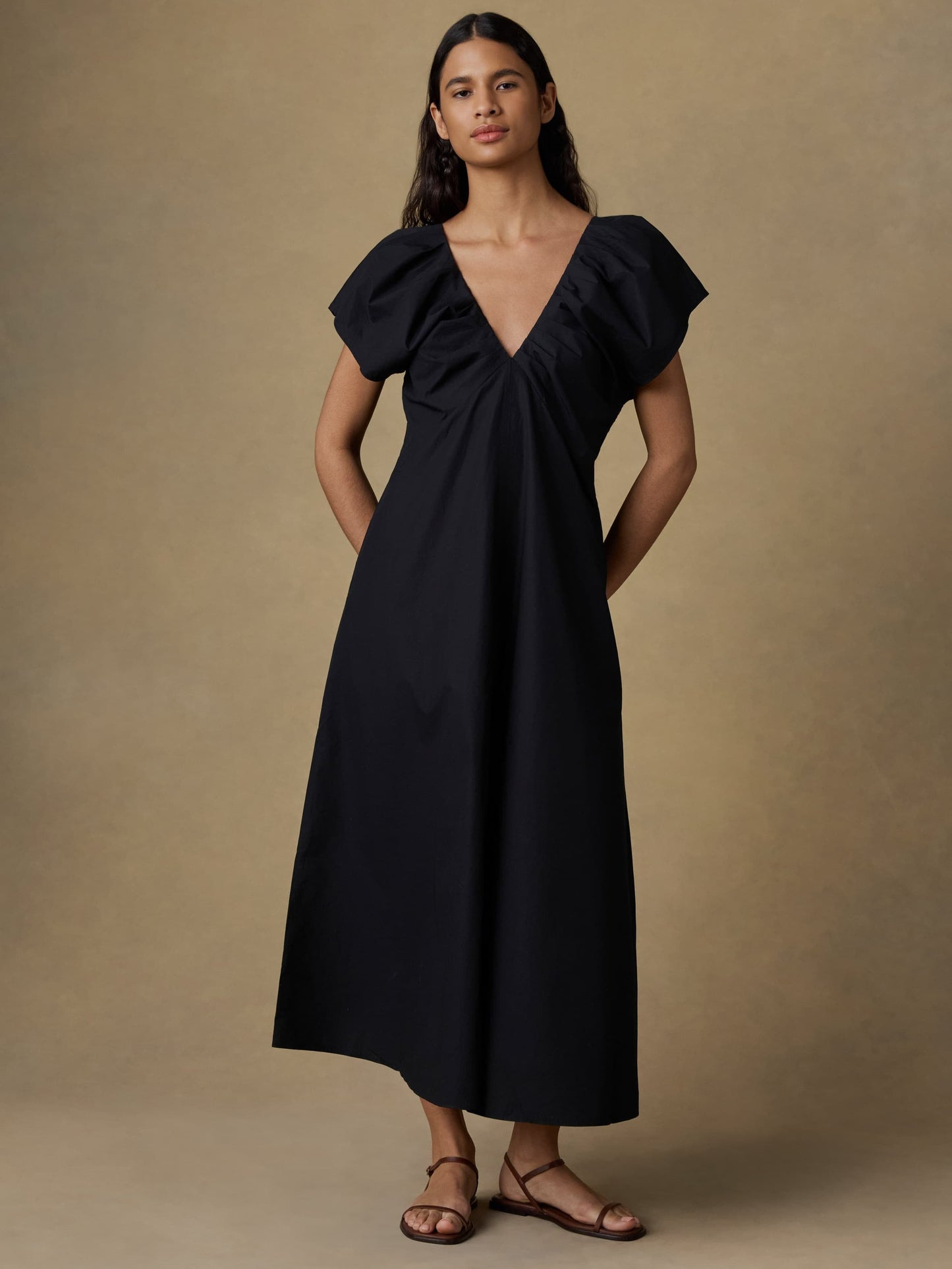 Coastal Poplin Bondhi Dress - Black