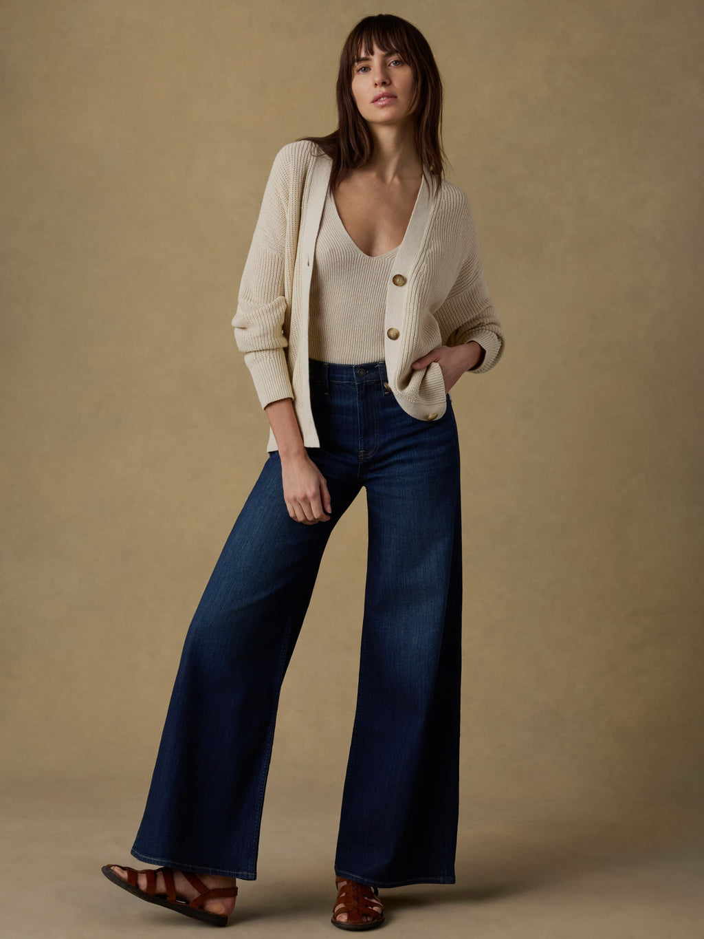 Miramar Linen Relaxed Cardigan - Summer Sand