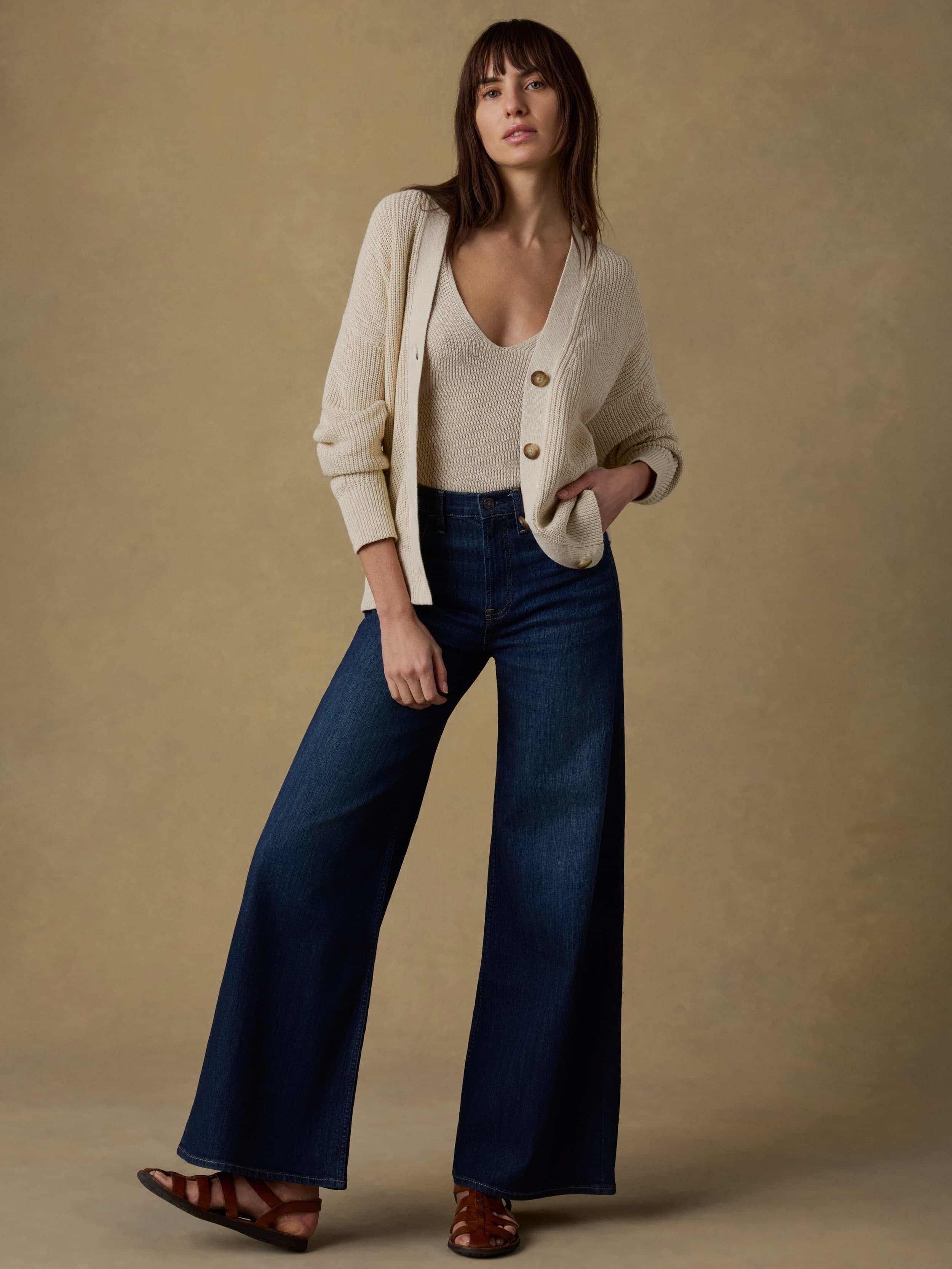 Miramar Linen Relaxed Cardigan - Summer Sand