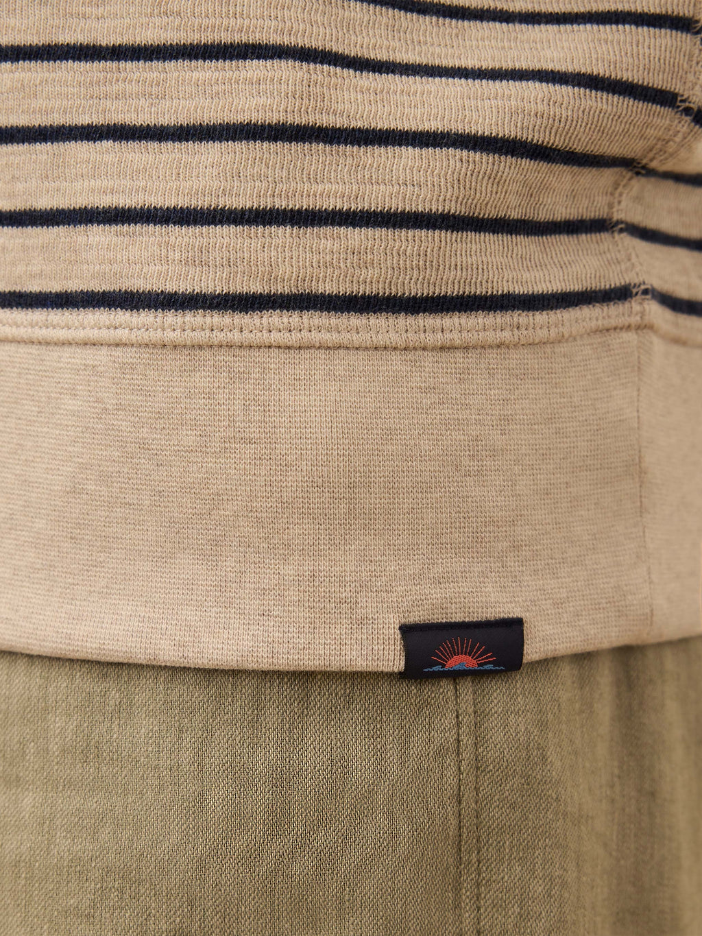 Double Knit Crewneck - Oat Navy Stripe
