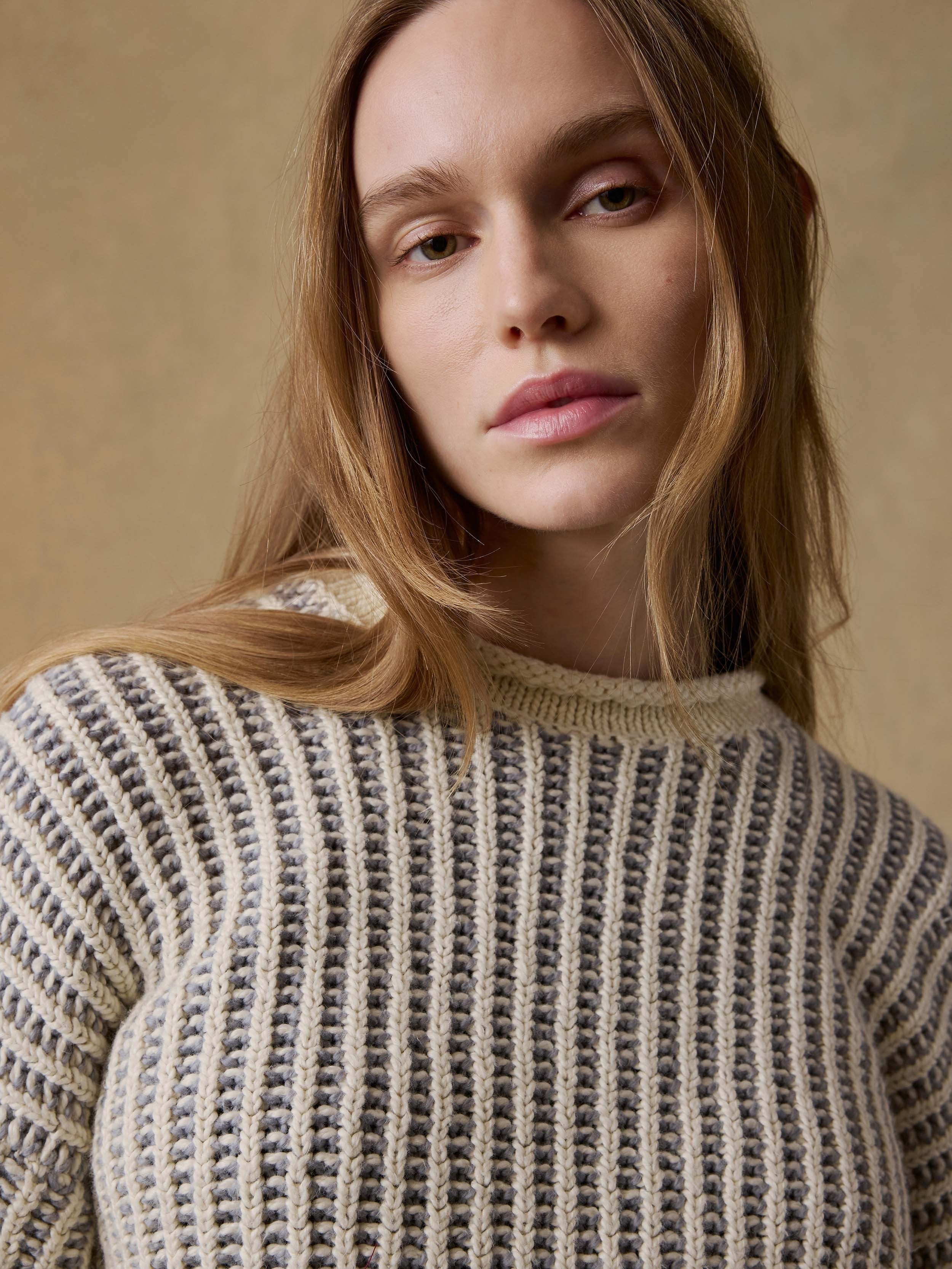 Heirloom Cotton Rollneck Sweater - Cream
