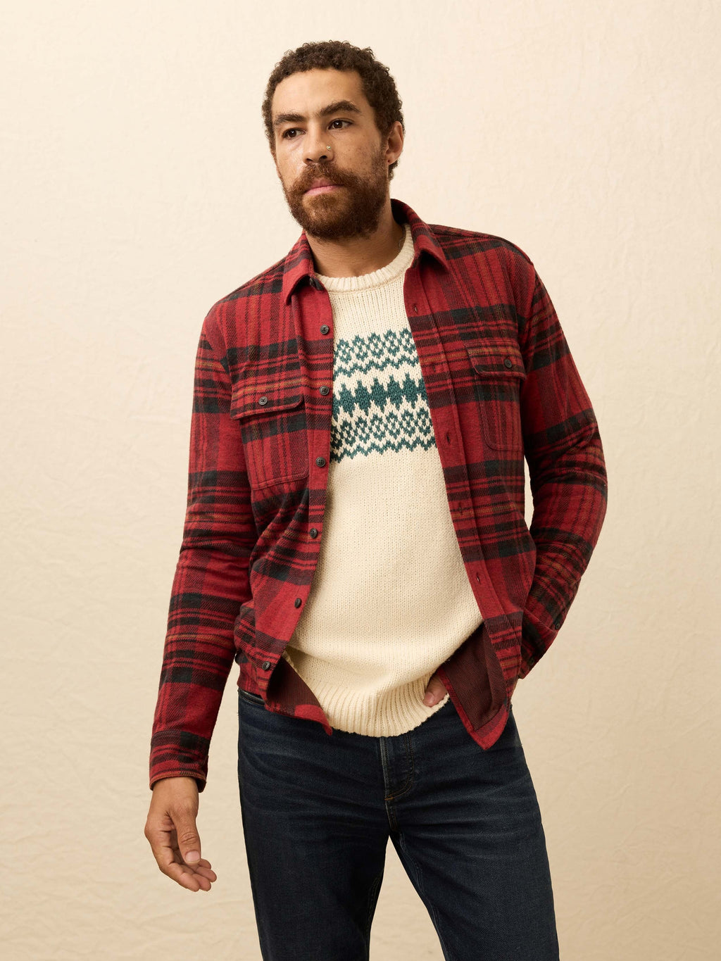 LegendTM Sweater Shirt - Red Cedar Plaid