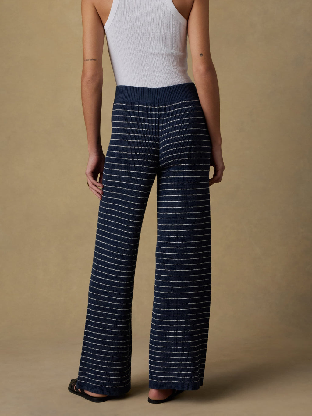Miramar Linen Sweater Pant - Navy Stripe