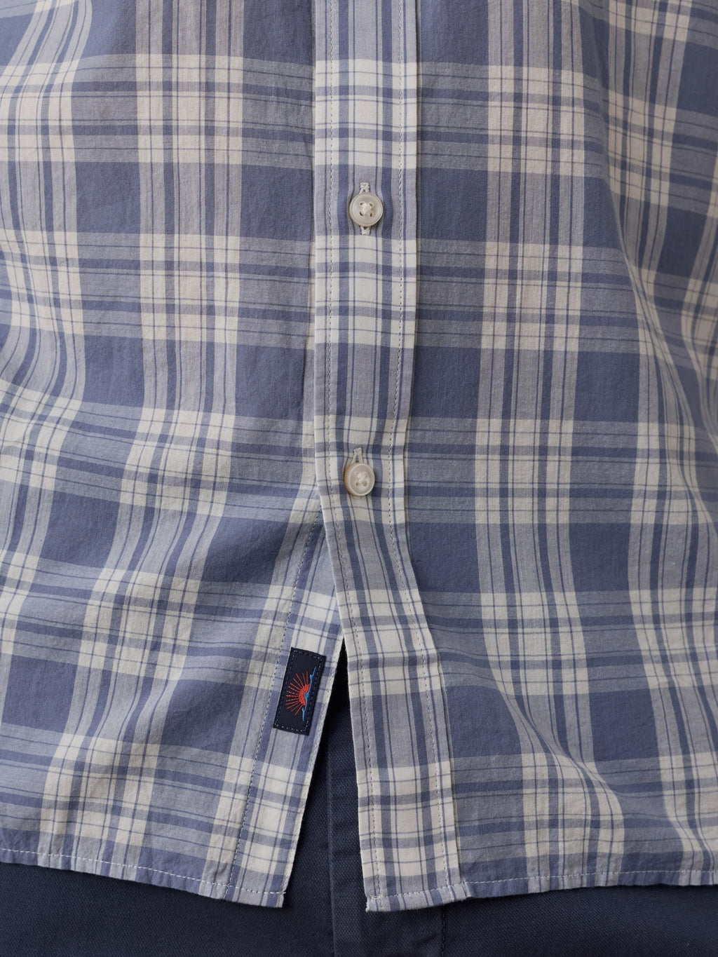 Long-Sleeve Weightless Cotton Shirt - Coastal Waters Plaid