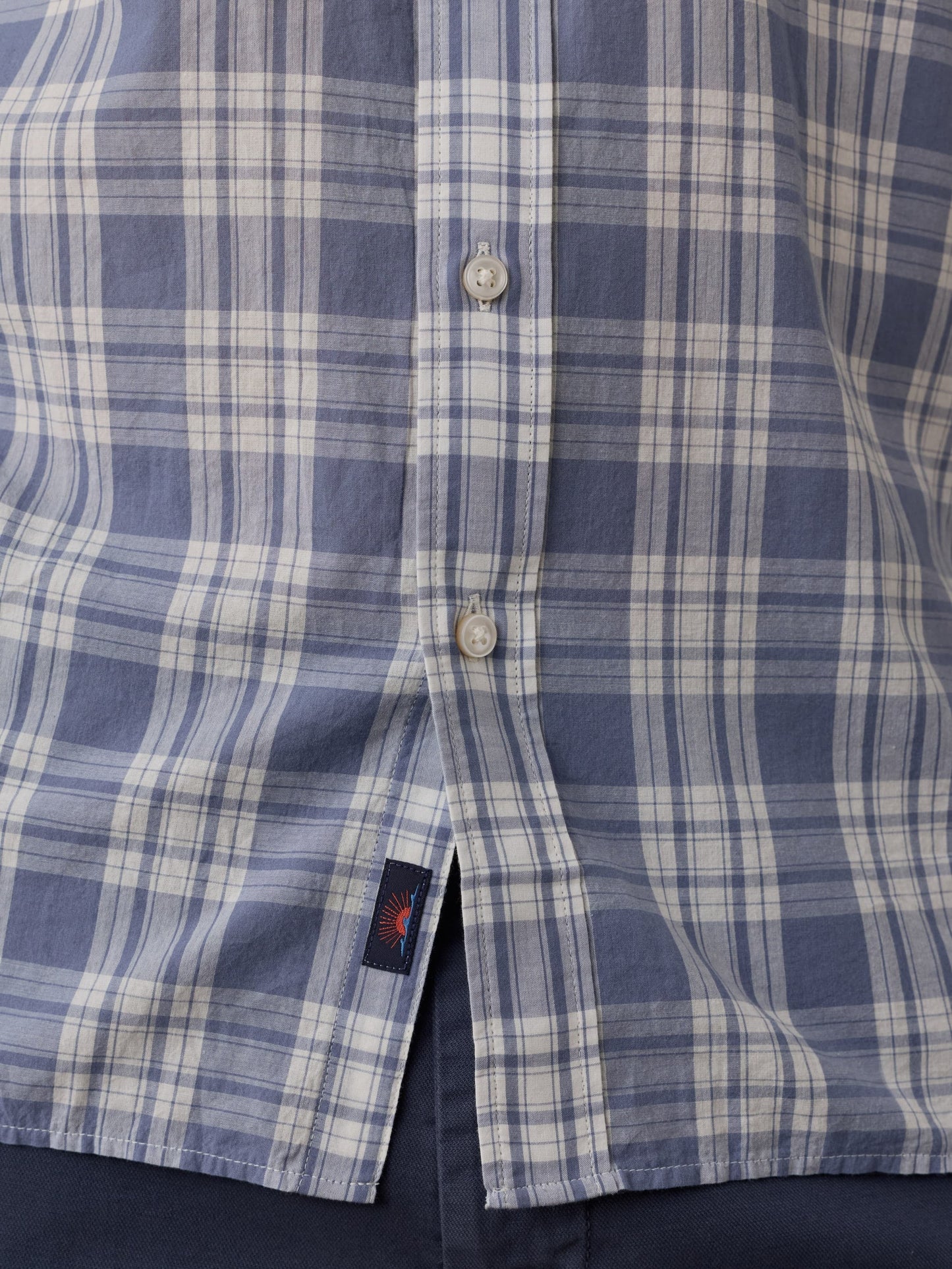 Long-Sleeve Weightless Cotton Shirt - Coastal Waters Plaid