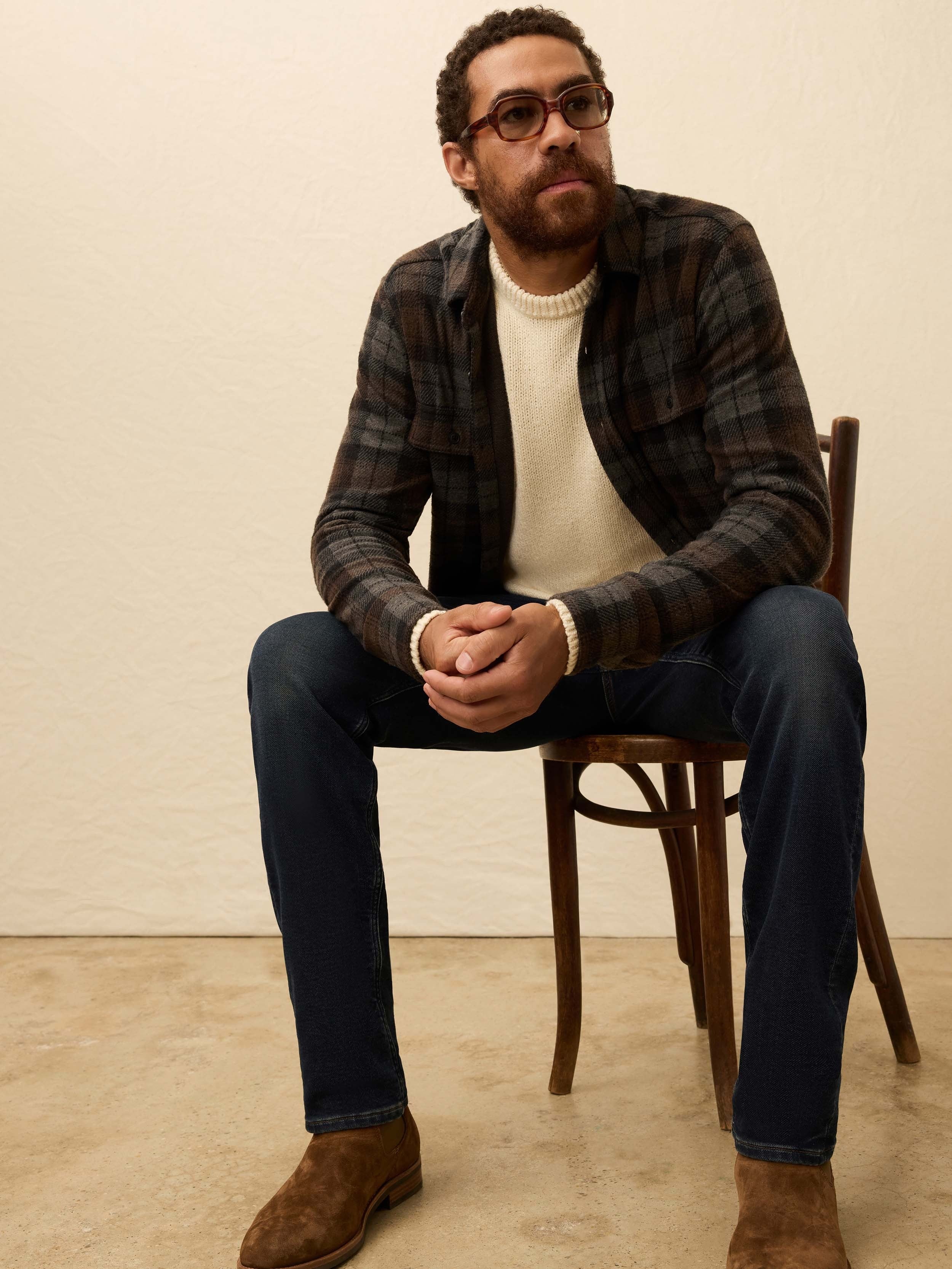 LegendTM Sweater Shirt - Grey Woods Plaid