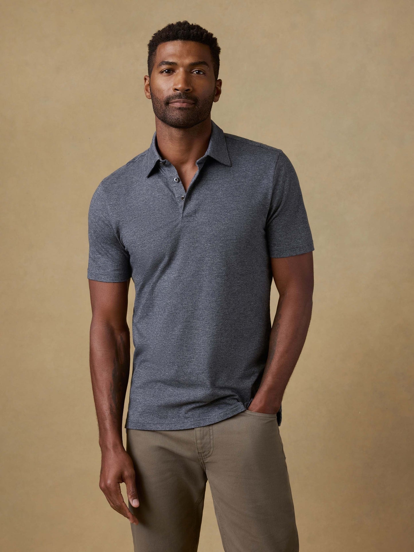 Short-Sleeve MovementTM Pique Polo - Dusty Iron Heather