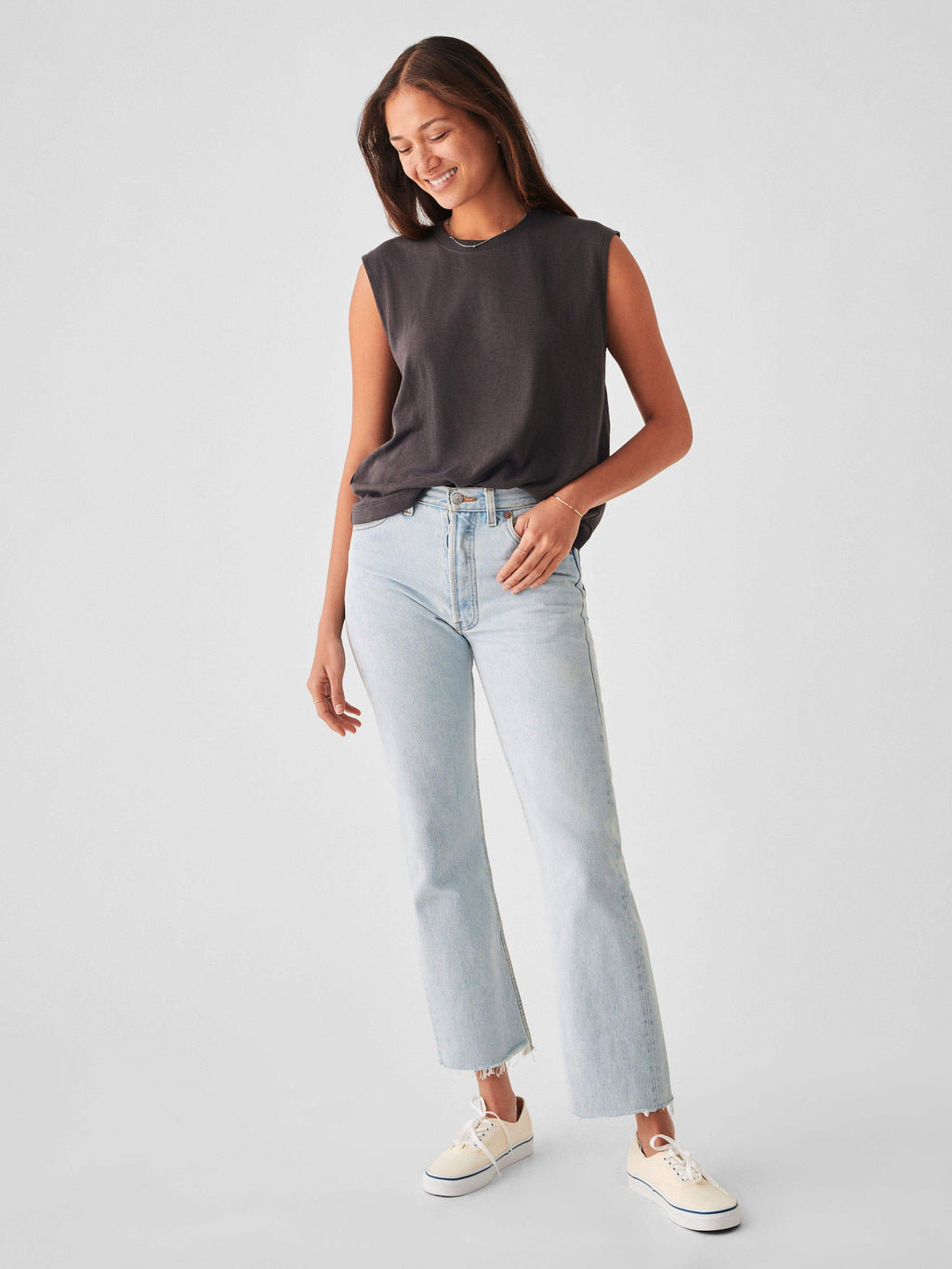 Cloud Muscle Tee - Washed Black
