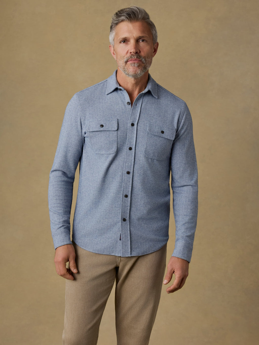 LegendTM Sweater Shirt - Dusty Blue Herringbone
