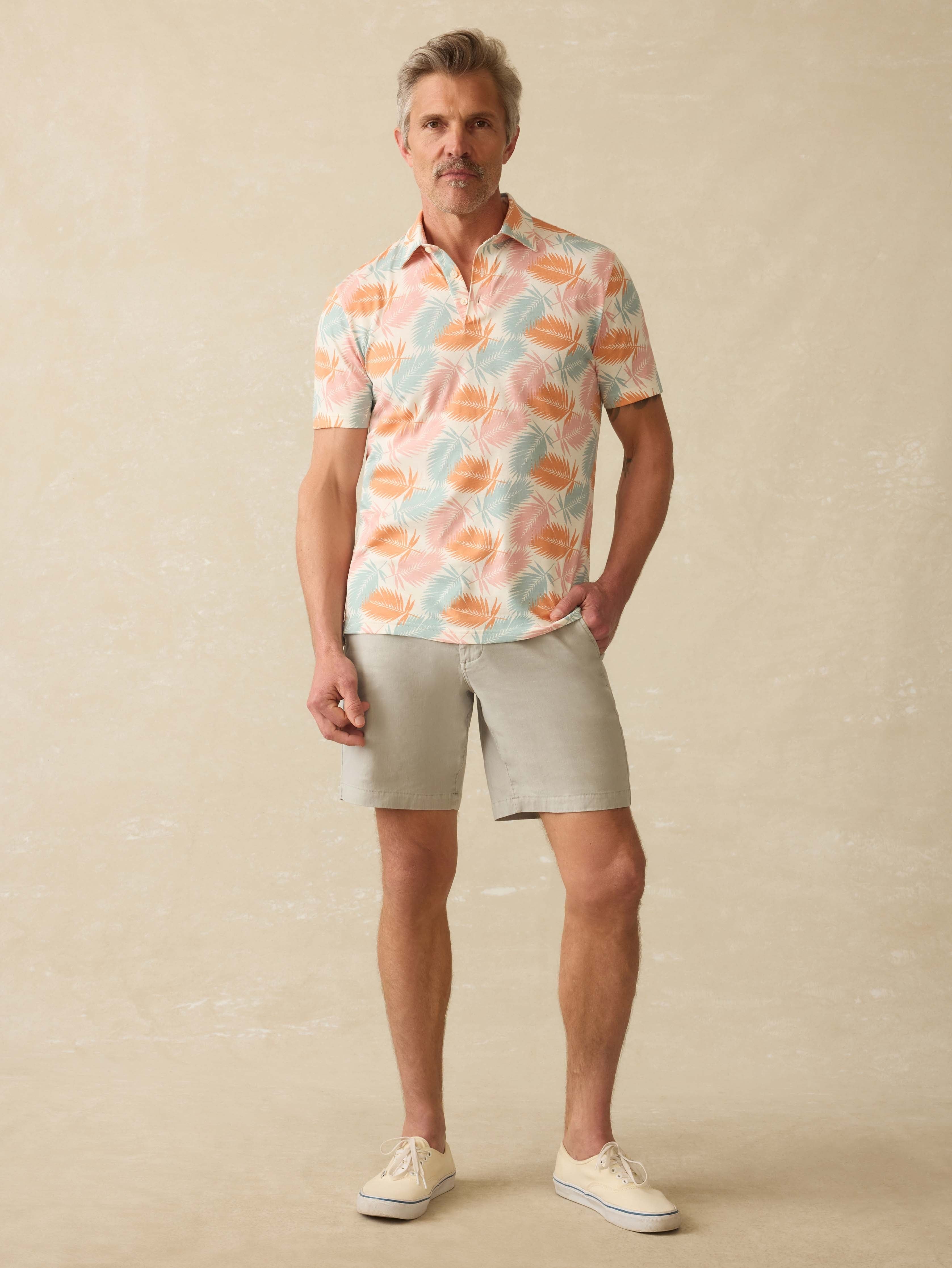 Short-Sleeve MovementTM Pique Polo - Ivory Paradise Palm