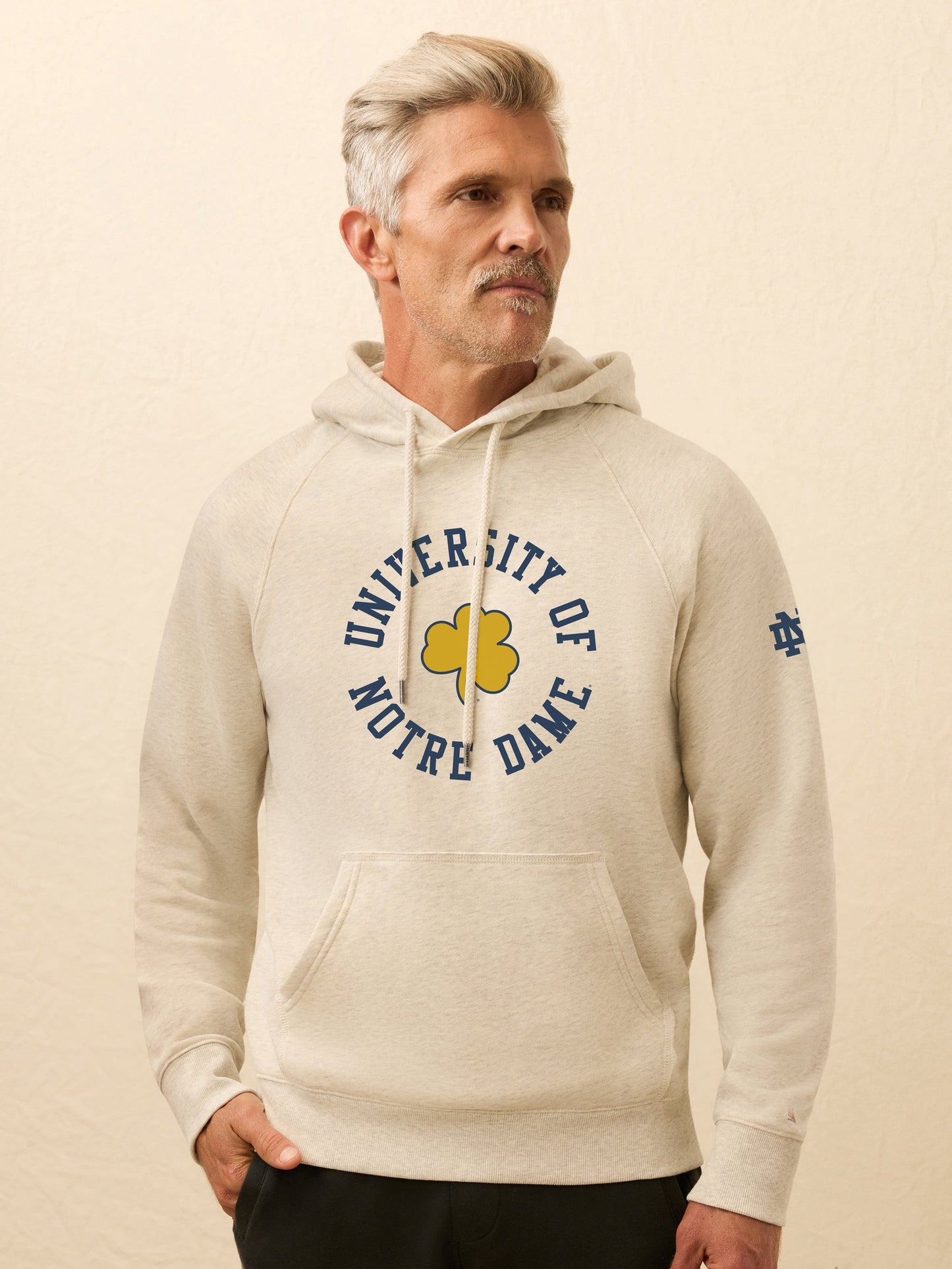 Notre Dame High Standard Fleece Hoodie - Antique Ivory Heather
