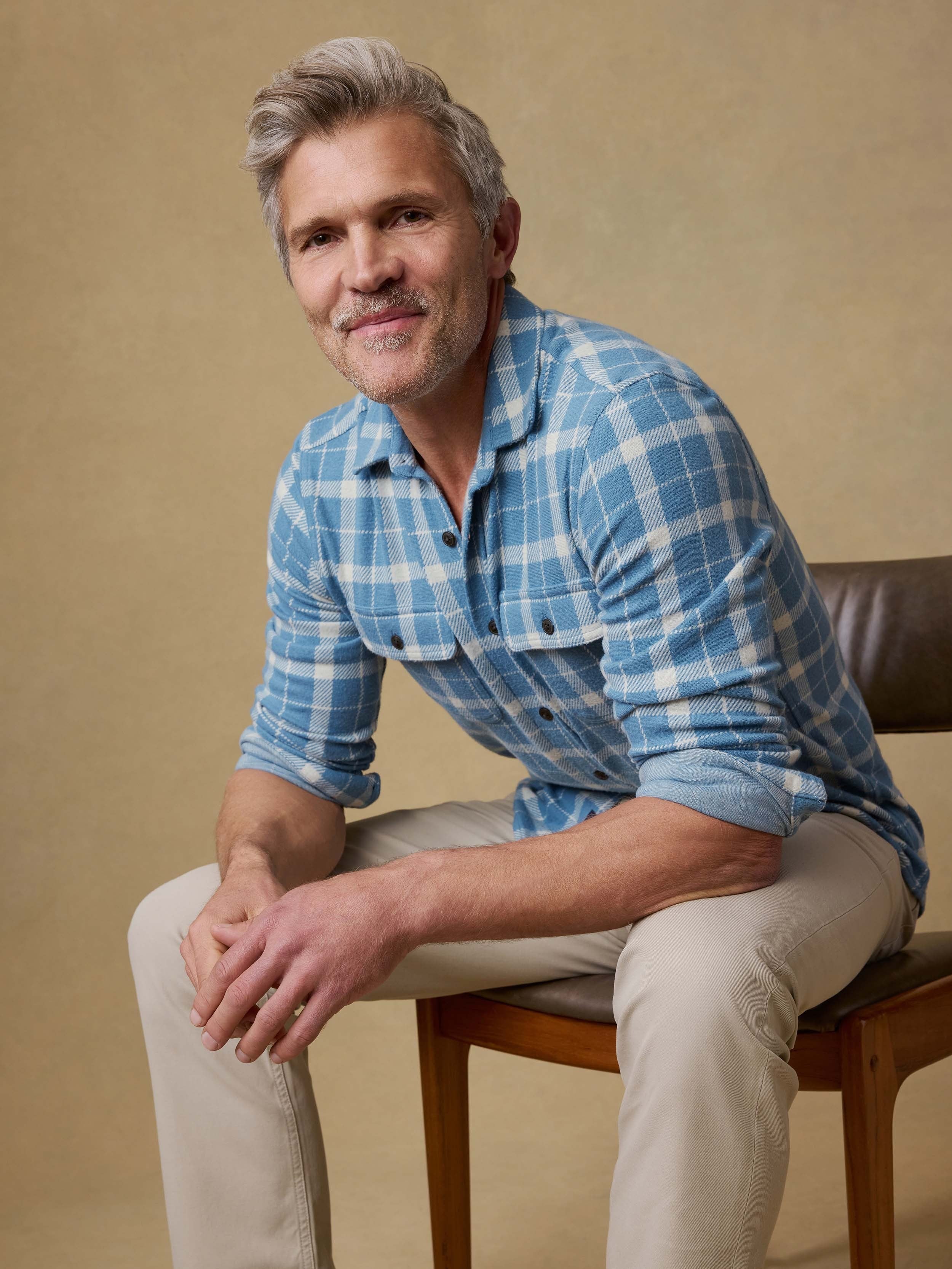 LegendTM Sweater Shirt - Blue Landing Plaid