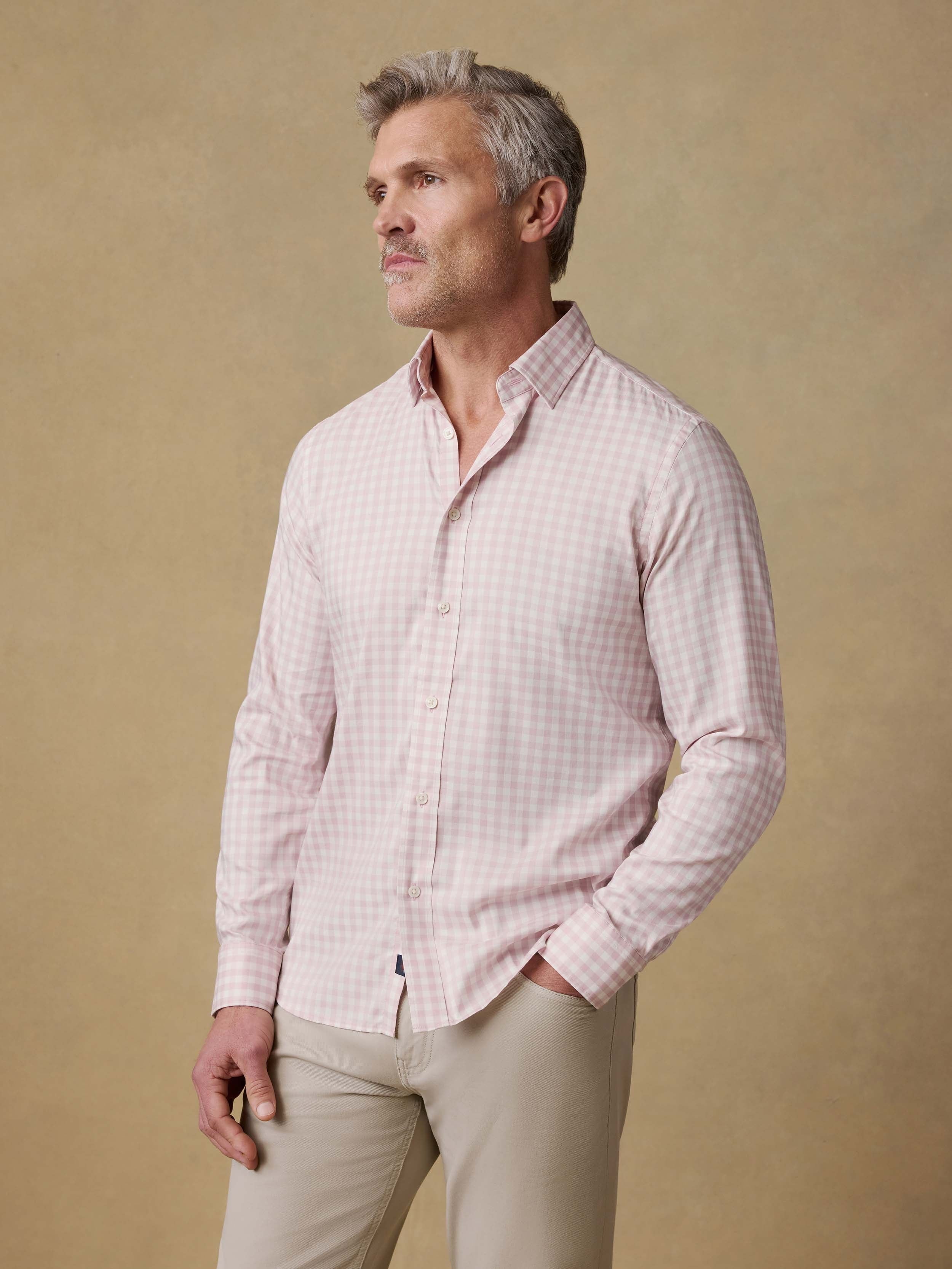 The MovementTM Shirt - Rose White Gingham