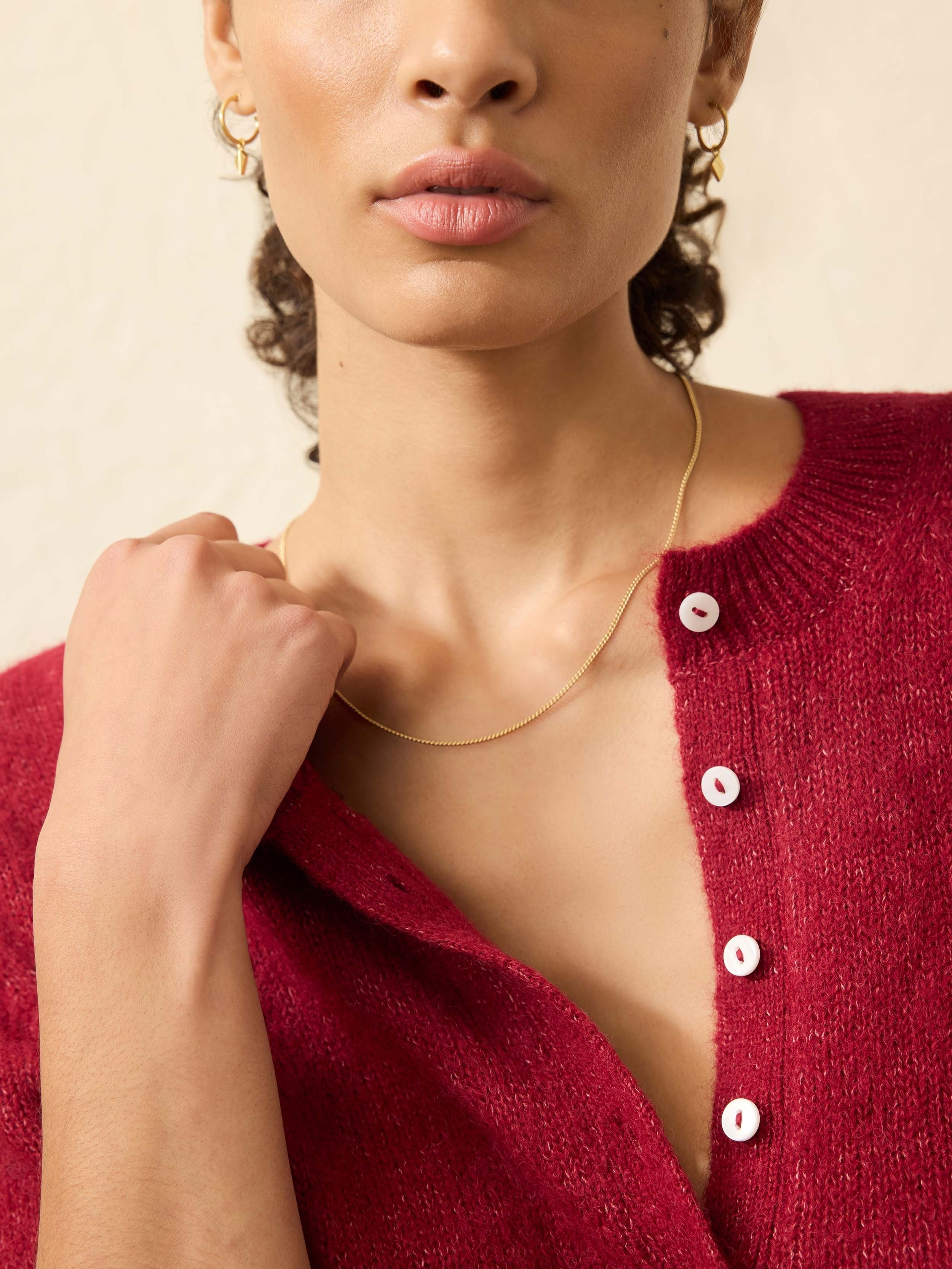 Apres Alpaca Cardigan - Wine Rust