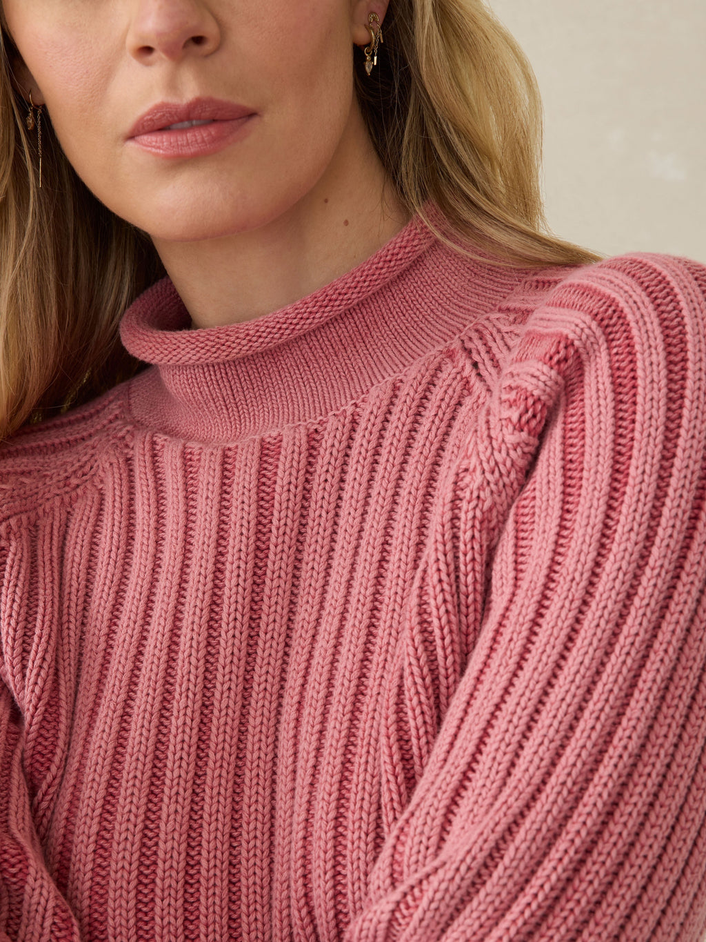 Sunwashed Rollneck Sweater - Baroque Rose