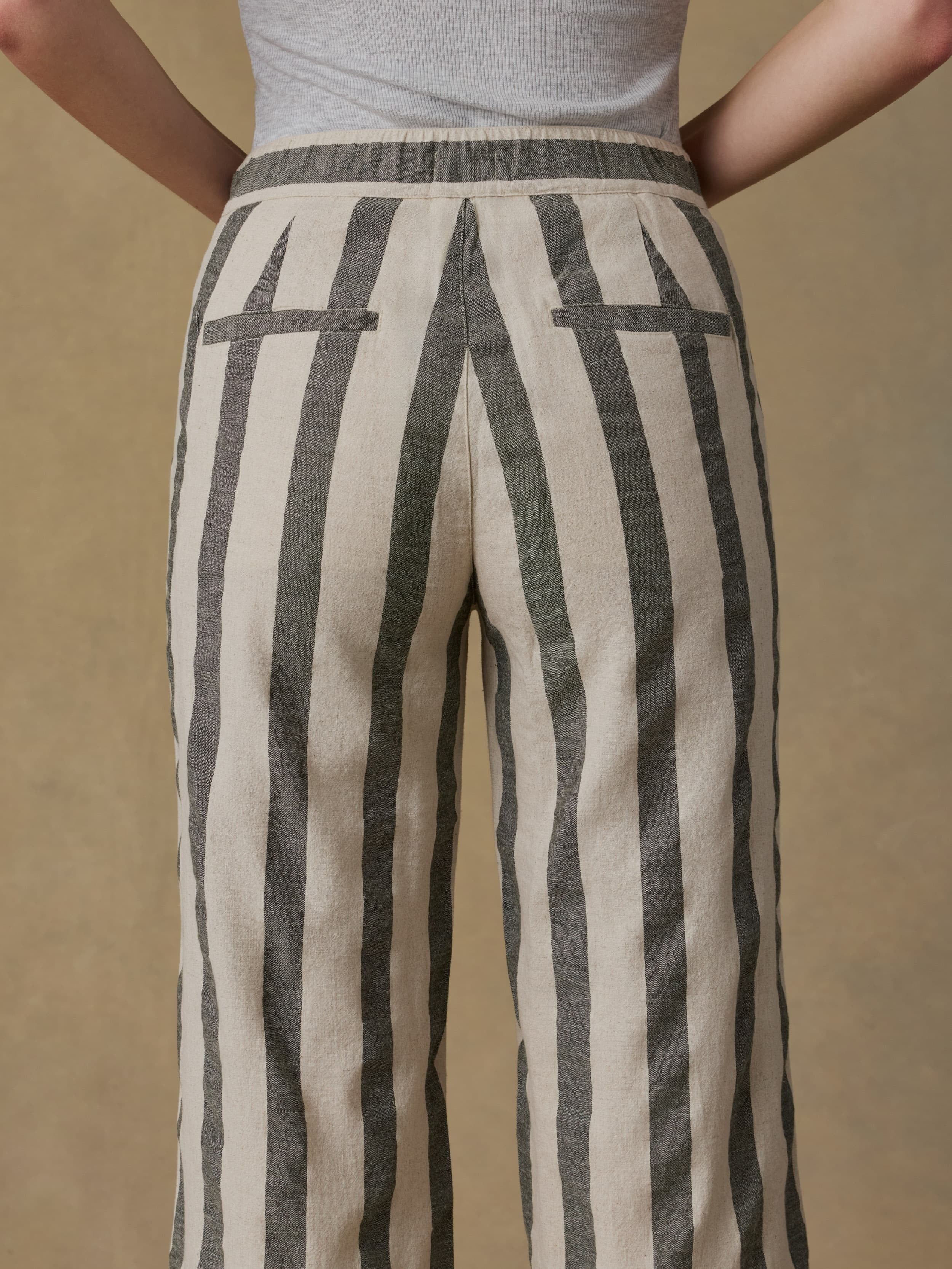 Sun Strider Cotton Linen Pant - Pine Bay Stripe